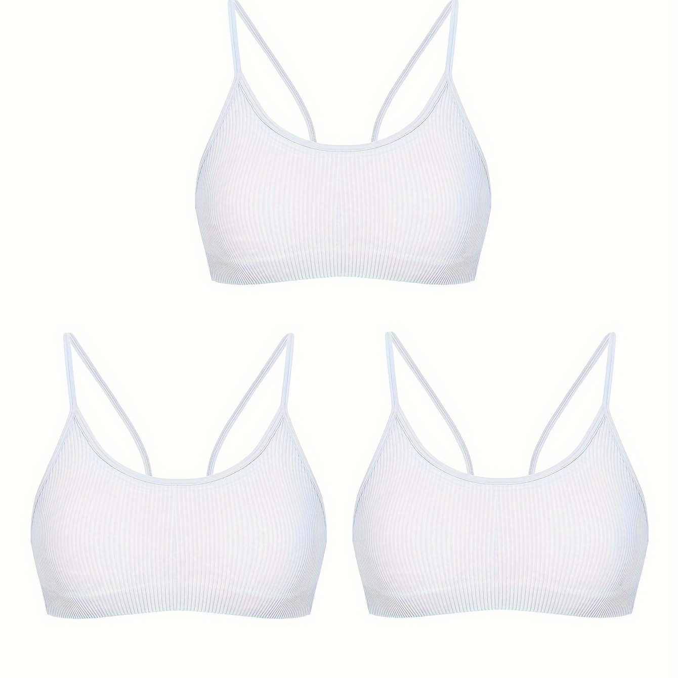 Solid Ribbed Wireless Bras Comfy Breathable Cut Out Stretch - Temu Czech  Republic