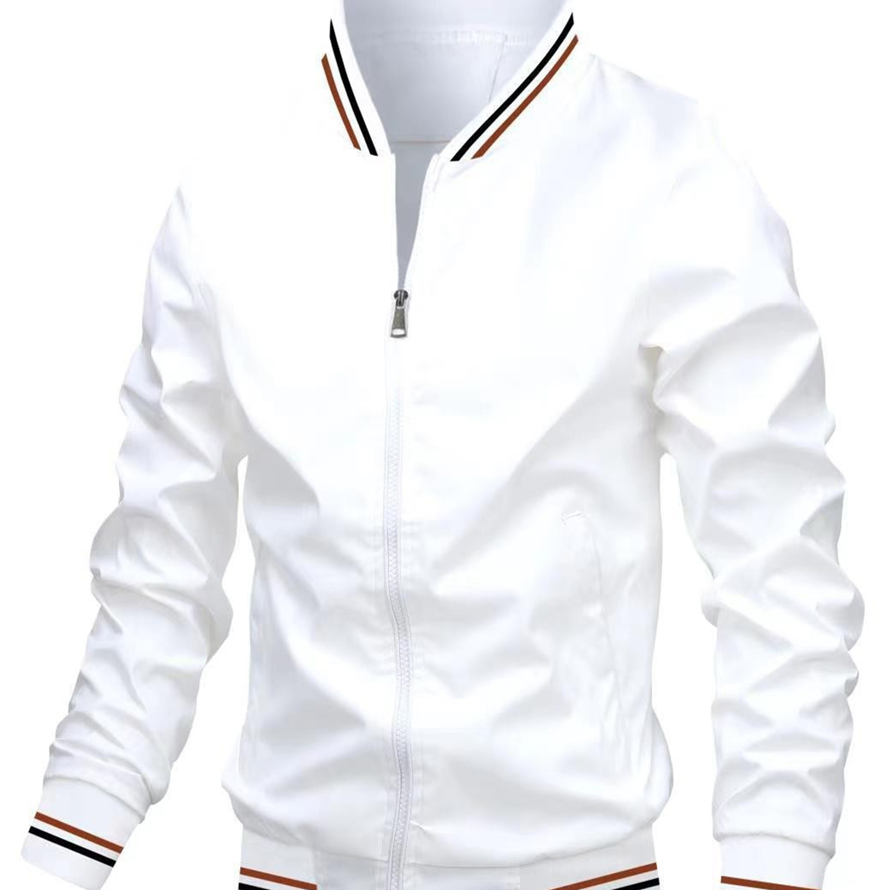 

Men's Lightweight Bomber Jacket, Casual Stand Collar Zip Up Jacket For Fall Winter
