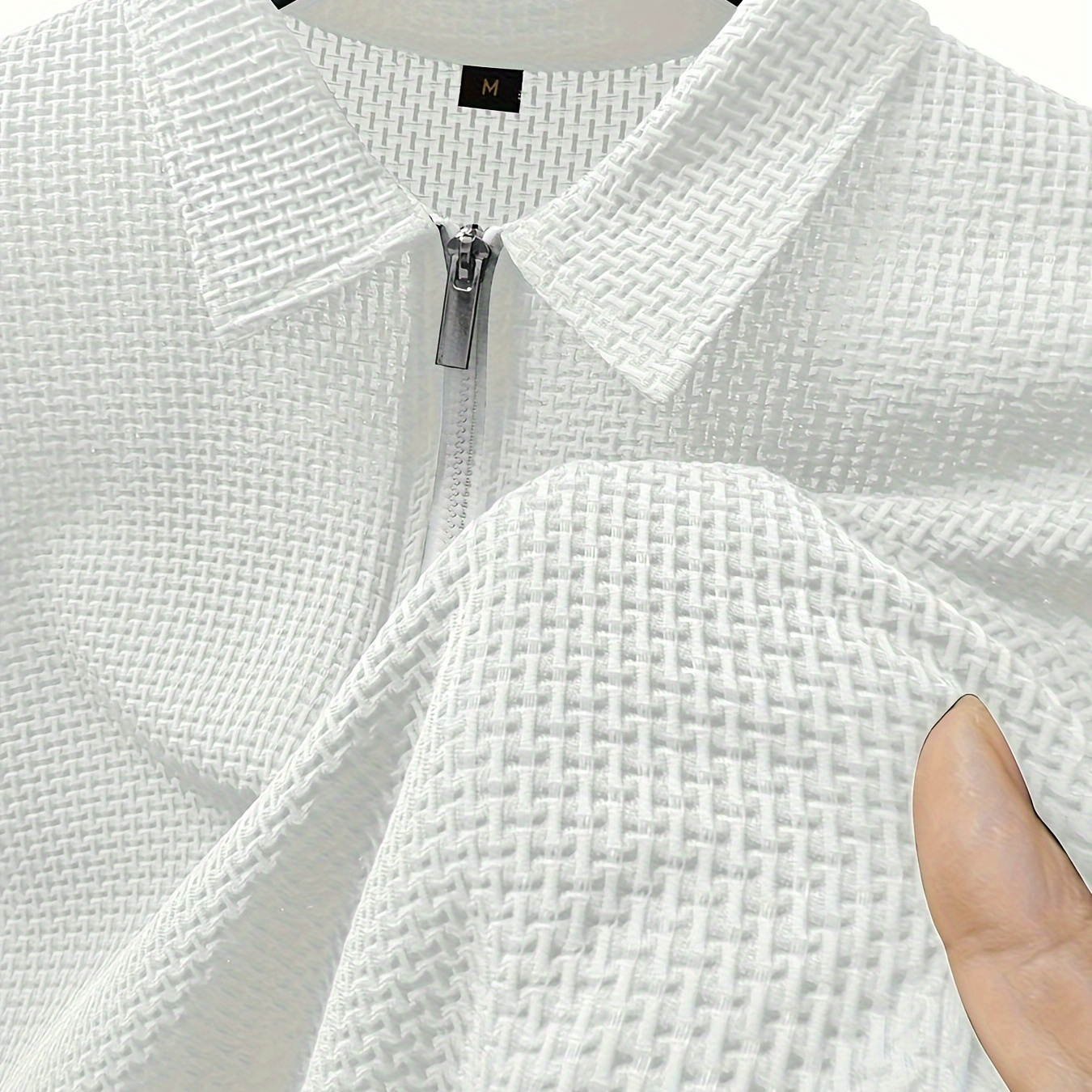 

Men's Solid Waffle Golf T-shirt, Summer Trendy Casual Short Sleeve Tennis Tees