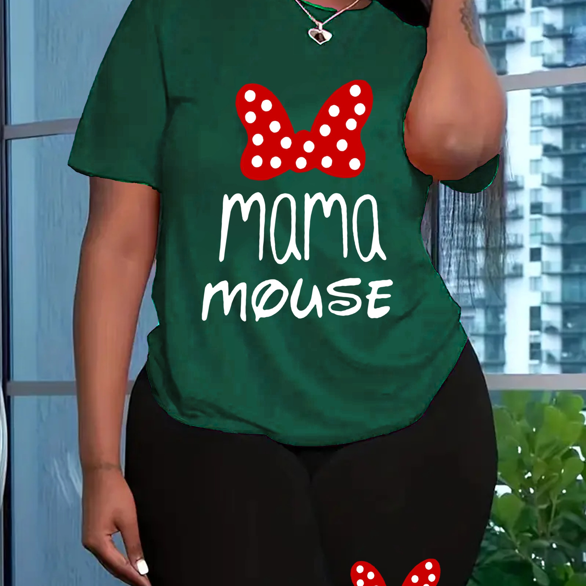 

Women's Casual Short Sleeve T-shirt And Biker Shorts Set, Polyester With Elastane, Geometric Pattern, Machine Washable