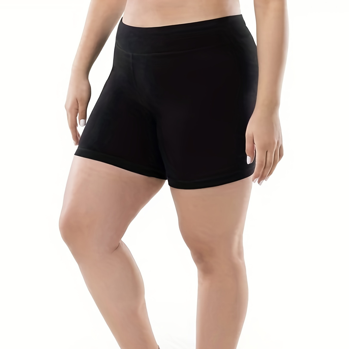 Plus Size Sports Shorts Women's Plus Solid Seamless High - Temu