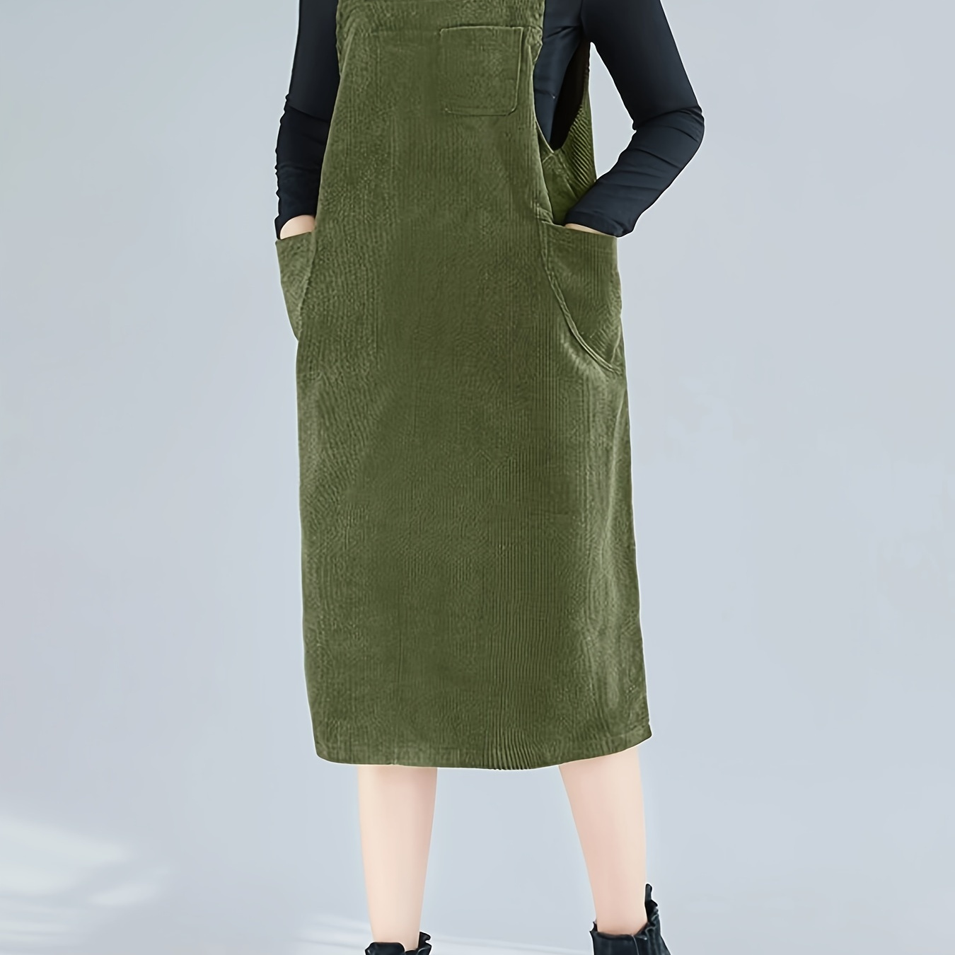 

Size Pinafore Dresses - Polyester Non-stretch For /summer/fall