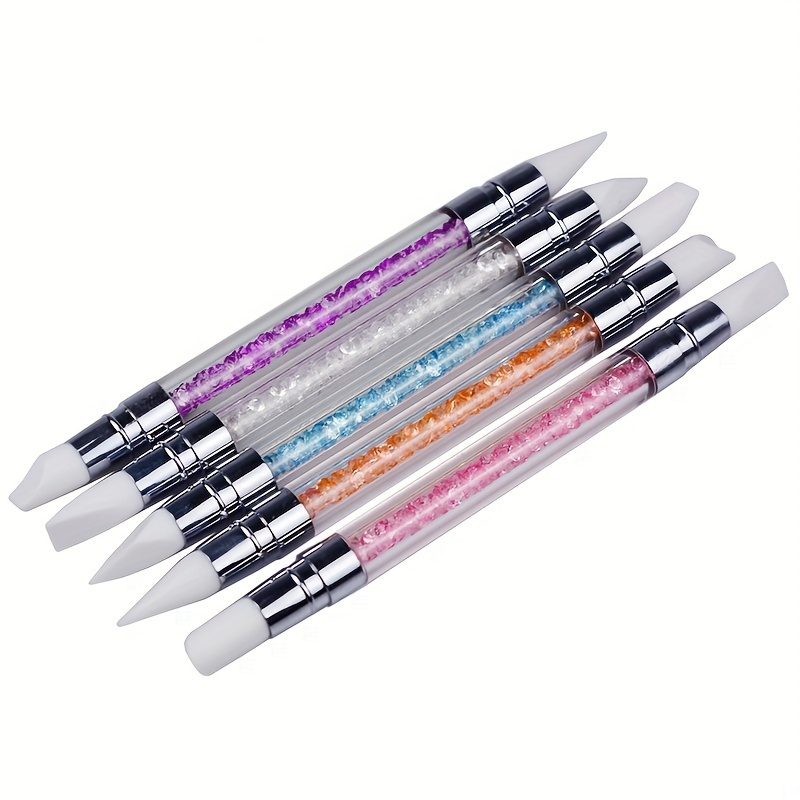 Nail Silicone Brushes Gel Nail Art Emboss Carving Pen - Temu