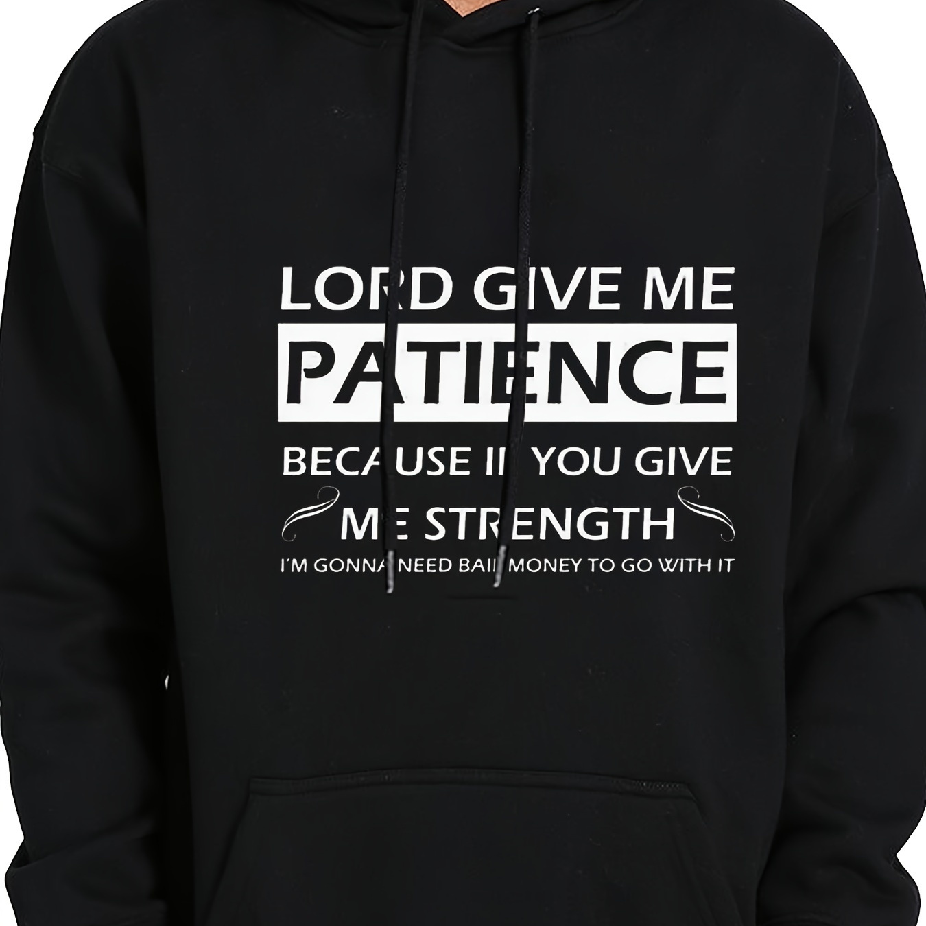 

1pc Inspirational - Long Sleeve , Regular Fit Hooded Sweatshirt For ,