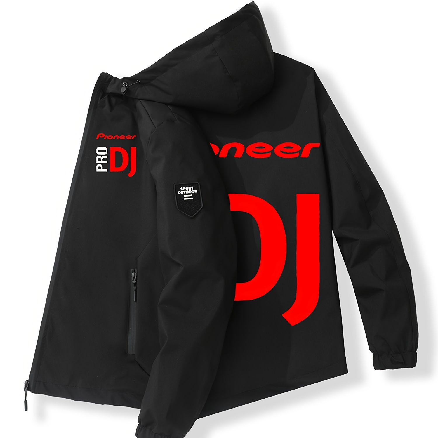 

Veste à capuche DJ imprimée pour homme, veste en polyester fin pour /été, veste coupe-vent, cardigan à capuche pour ,