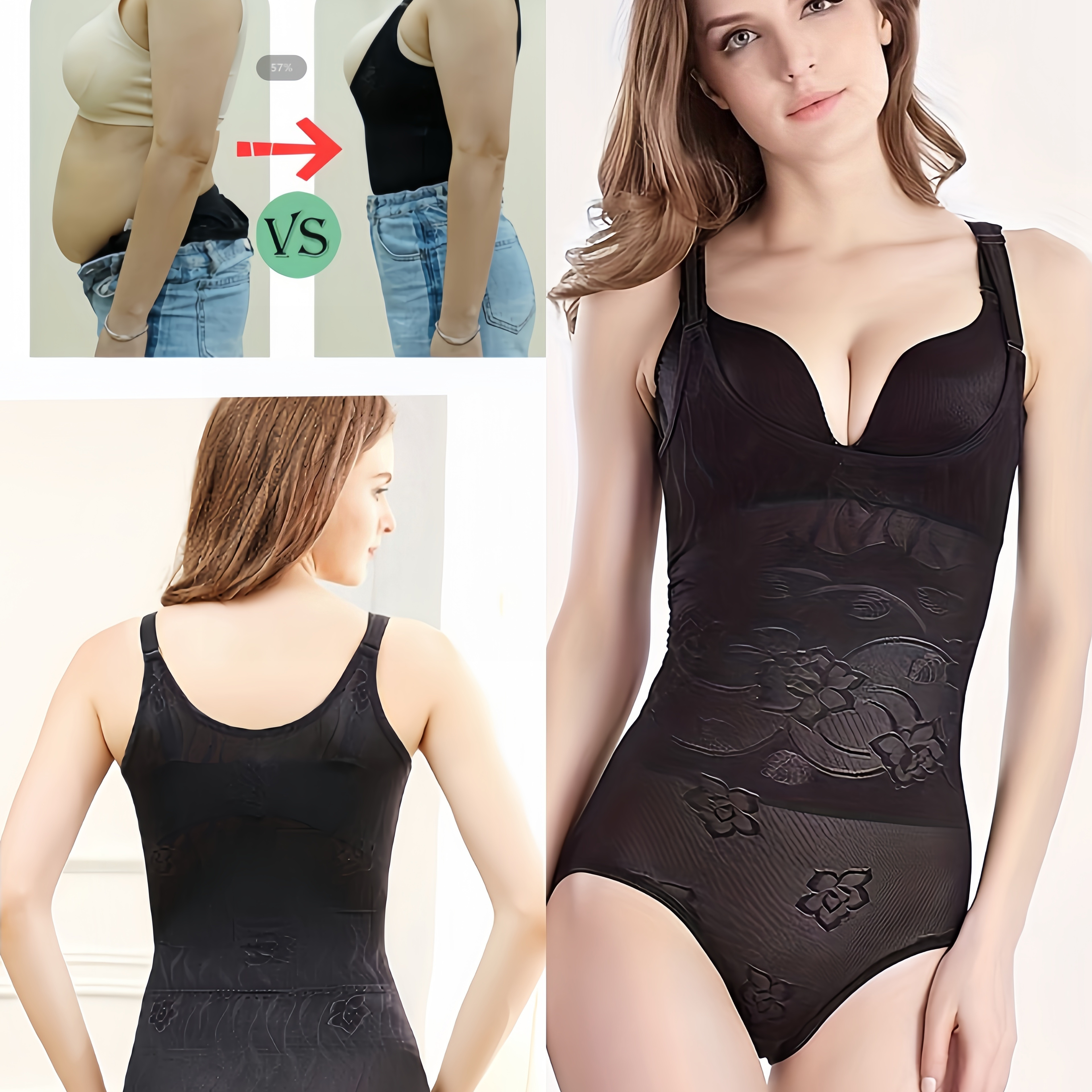 Removable Straps Shaping Bodysuit Tummy Control Butt Lifting - Temu Germany