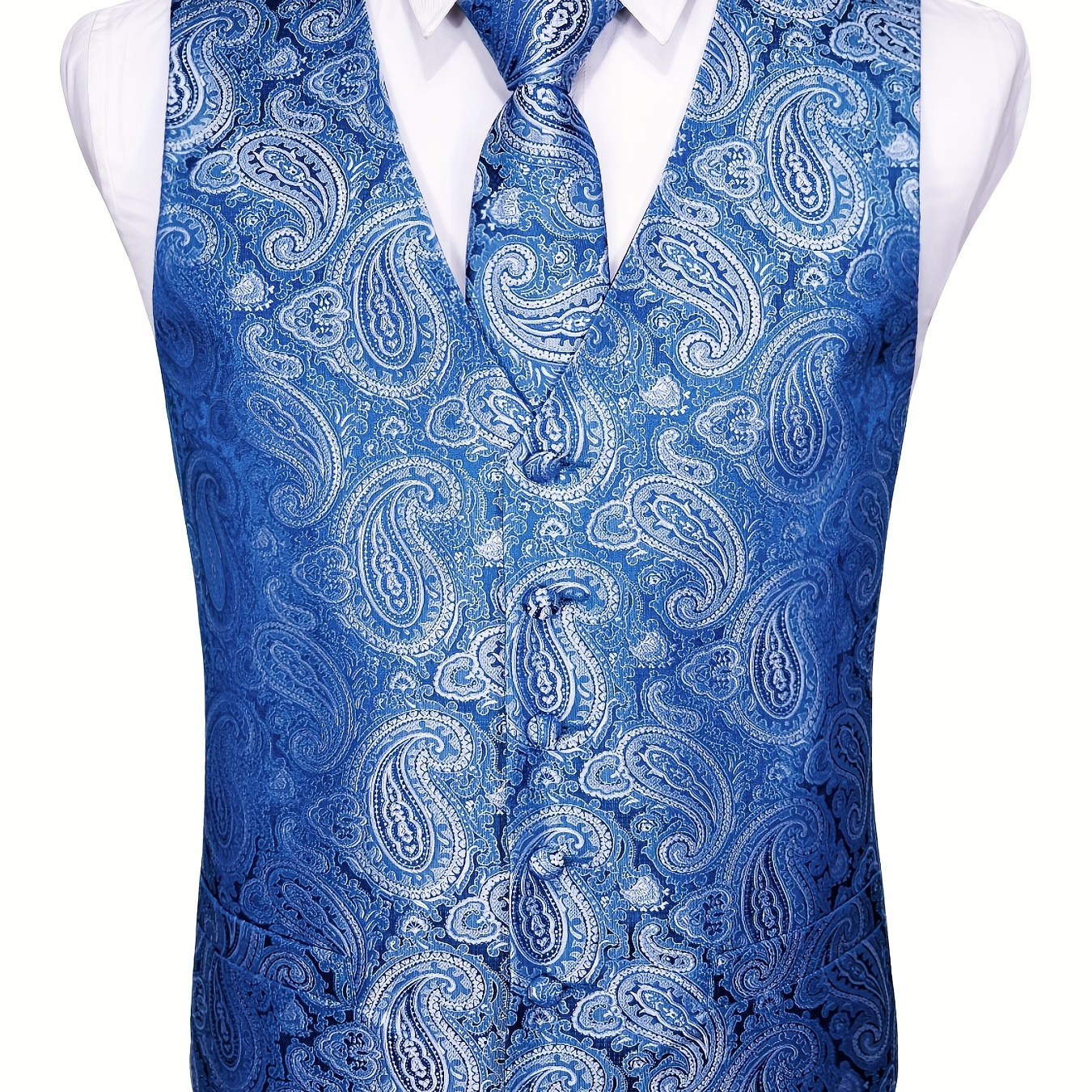 Men's Jacquard Vest, Vintage Elegant Sleeveless Vest Jacket Plus Size