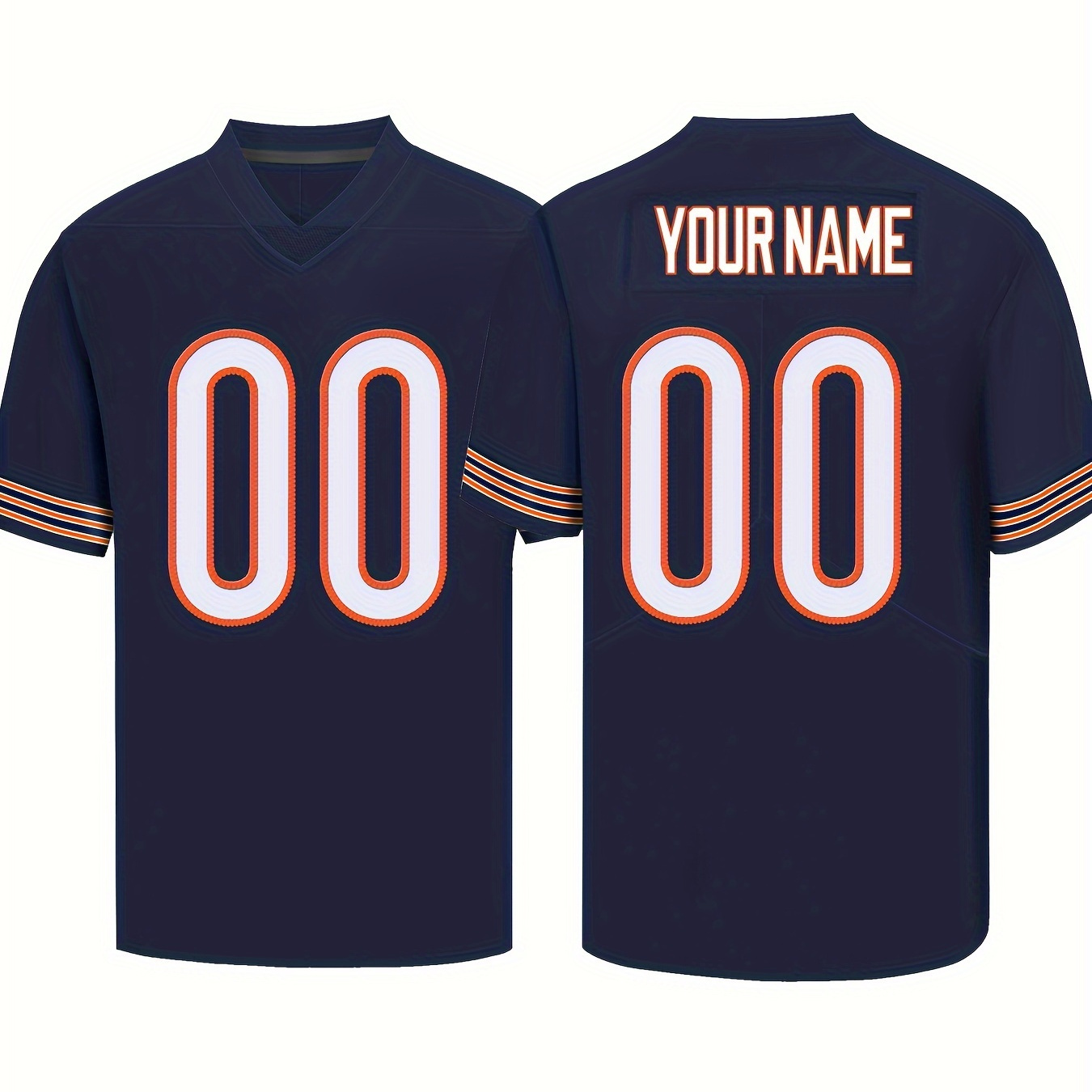 

Athletic Flex, Custom Embroidered Men's Football Jersey - Personalize & Number, Breathable Polyester, V-neck, Sports & Casual Wear, Sizes S-3xl