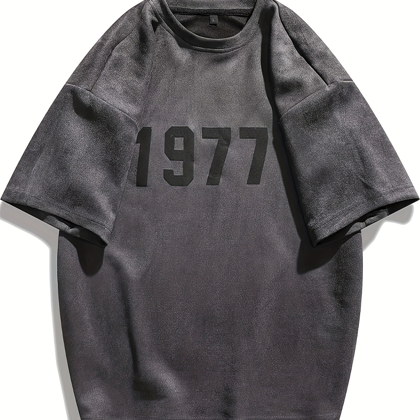 

1977 Graphic Men's Short Sleeve T-shirt, Comfy Stretchy Trendy Tees For Summer, Casual Daily Style Fashion Clothing