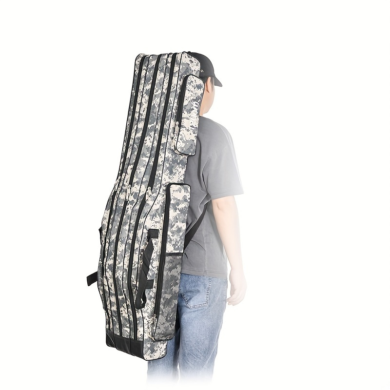 

Portable Fishing Rod Case: Triple Folding Storage Bag, Waterproof Camouflage Travel Carry Bag - Perfect Gear Organizer For Anglers!