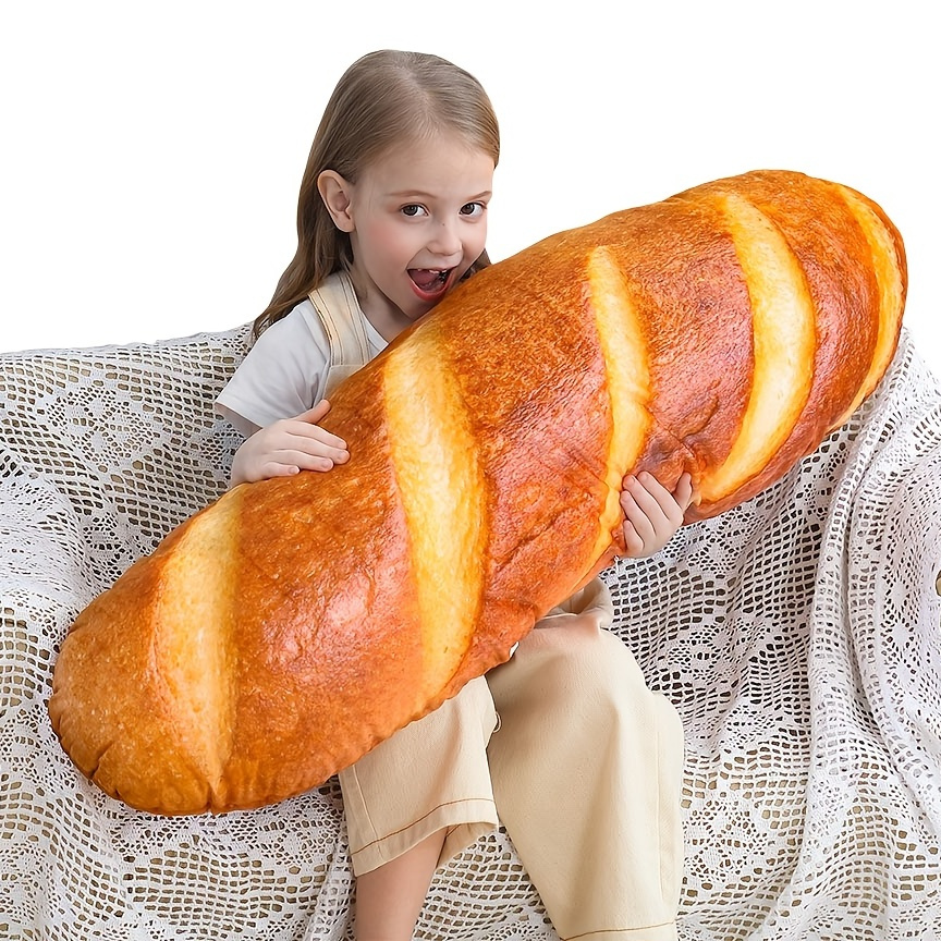 1pc 3d Simulation Bread Shape Pillow, Soft Toy Stuffed Shape Plush Back Pillow  Simulation Cushion Bread Plush Stuffed Toy (27.5 Inch) - Toys & Games - Temu