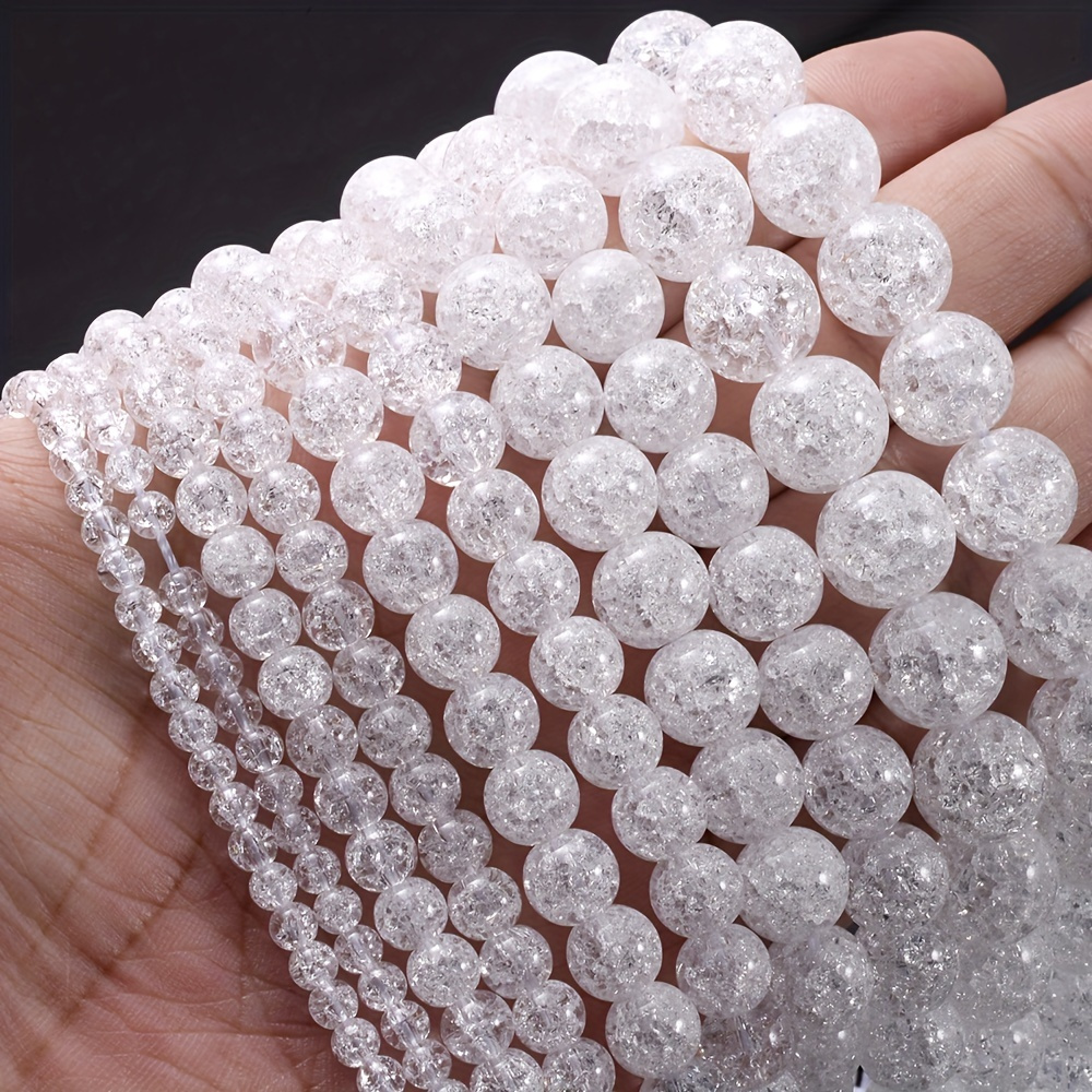 

White Cracked Crystal Beads Natural Stone Beads For Jewelry Making Diy Bracelet Necklace Charms Accessories 4/6/8/10/12mm