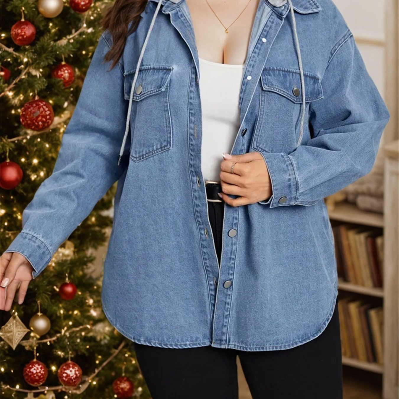

1pc Plus Size Oversized - Long Sleeve, -, , Hem, , Patchwork , Hooded For Fall/