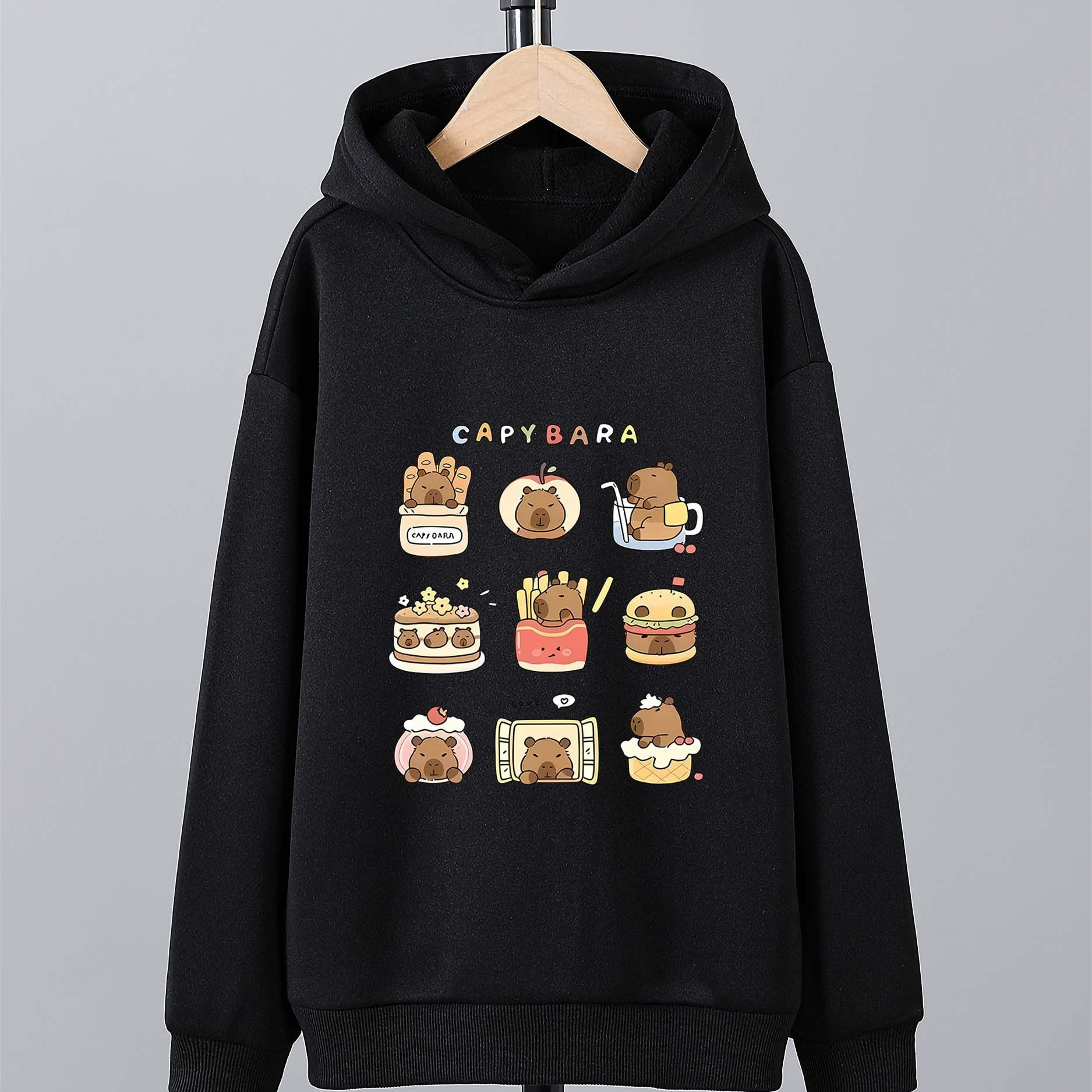 

Cozy Capybara Print Hoodie For , Casual & Comfy Pullover With Kangaroo Pocket, Fall/winter Outdoor Activities & Family Gatherings