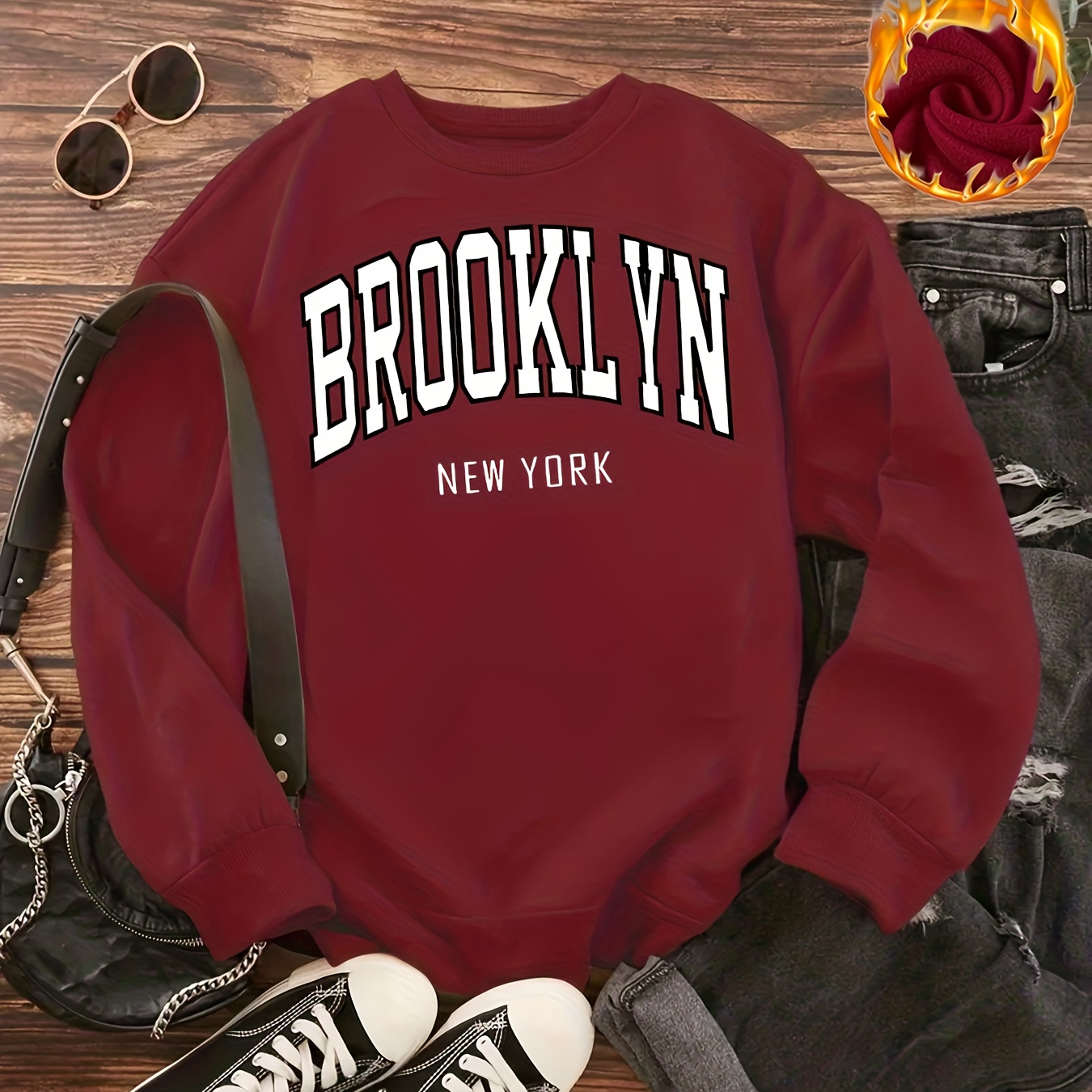 

Letter Sweatshirt, Long Pullover Sweatshirt, For Fall & , Women's Clothing