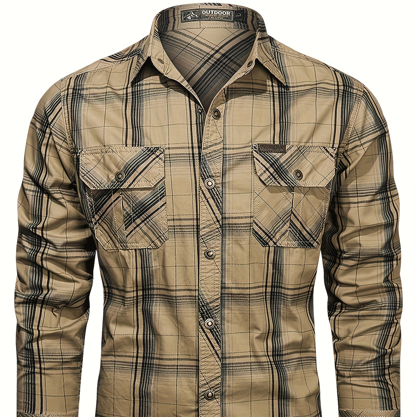 

Chemise Décontractée À Carreaux Boutonnée À Manches Longues Pour Hommes, Chemise Cargo Multi-poches En Coton, Vêtements Pour Hommes Pour Le Printemps Été Automne, Hauts Pour Hommes