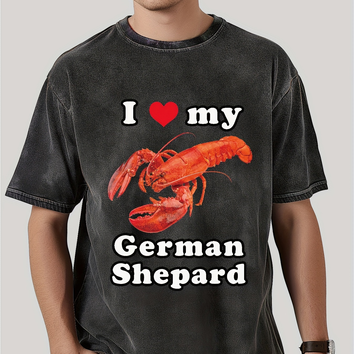 

German Shepard...retro Trendy Premium Cotton Men's T-shirt Graphic T-shirt Men's Summer Clothing