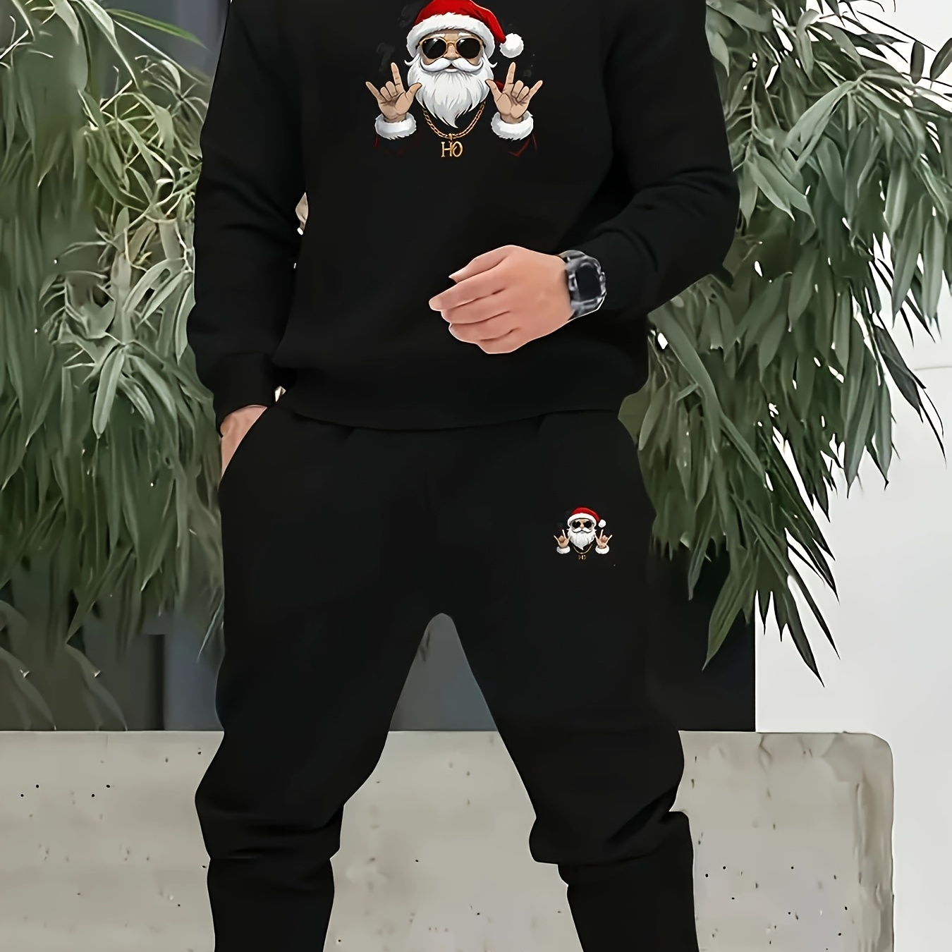 

Men's Casual Sports Novelty Clothing Set Home Clothes Christmas