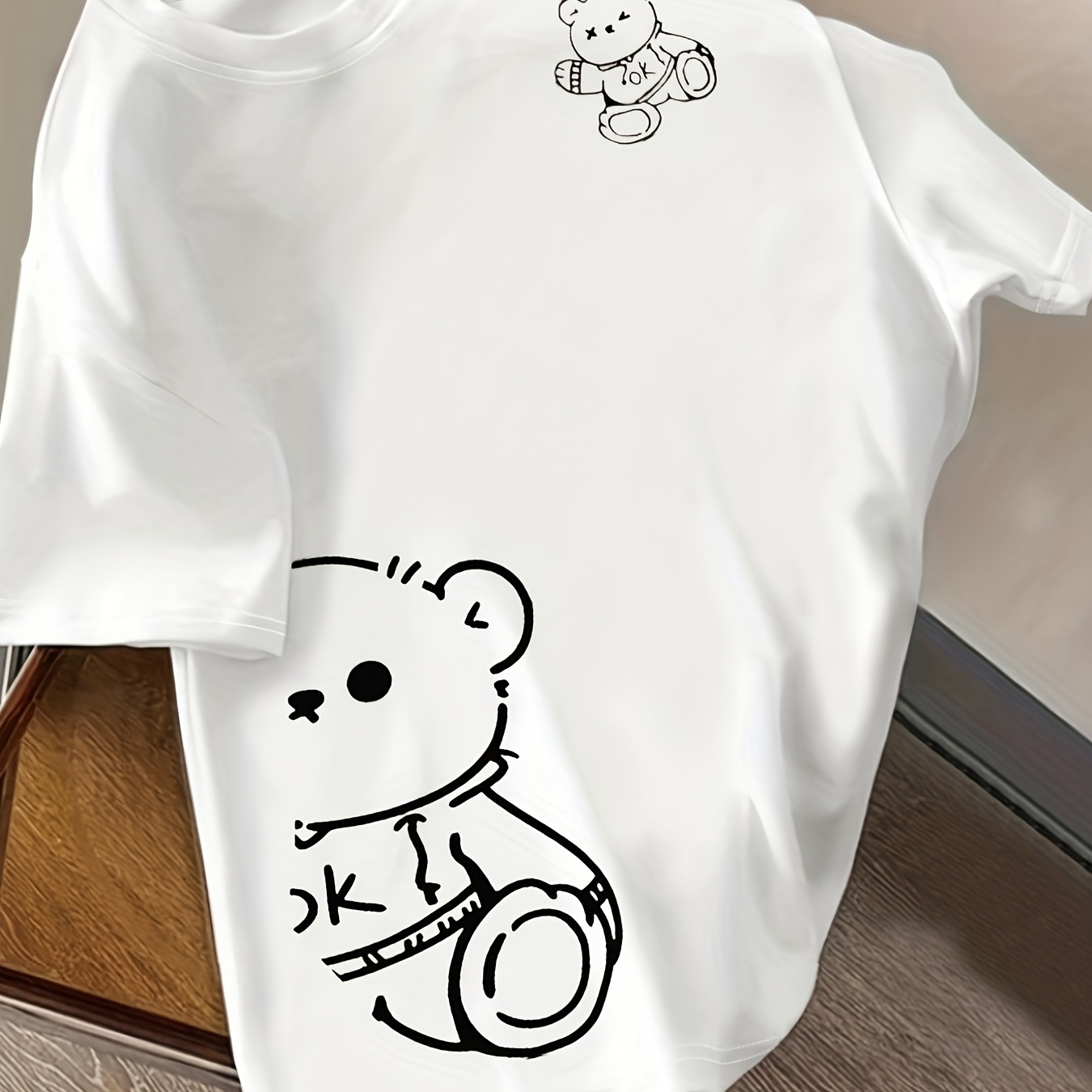

Pattern Print T-shirt, Short Sleeve Crew Neck Casual Top For Summer & Spring, Women's Clothing