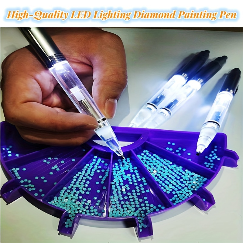  LED DIY Diamond Painting Illumination Pen with Light,2Pack Art  Lighted Pen Applicator Accessories,Drill Bead Pen for Adult and Kids,5D Gem  Jewel Wax Picker Tool Embroidery Supplies : Arts, Crafts & Sewing