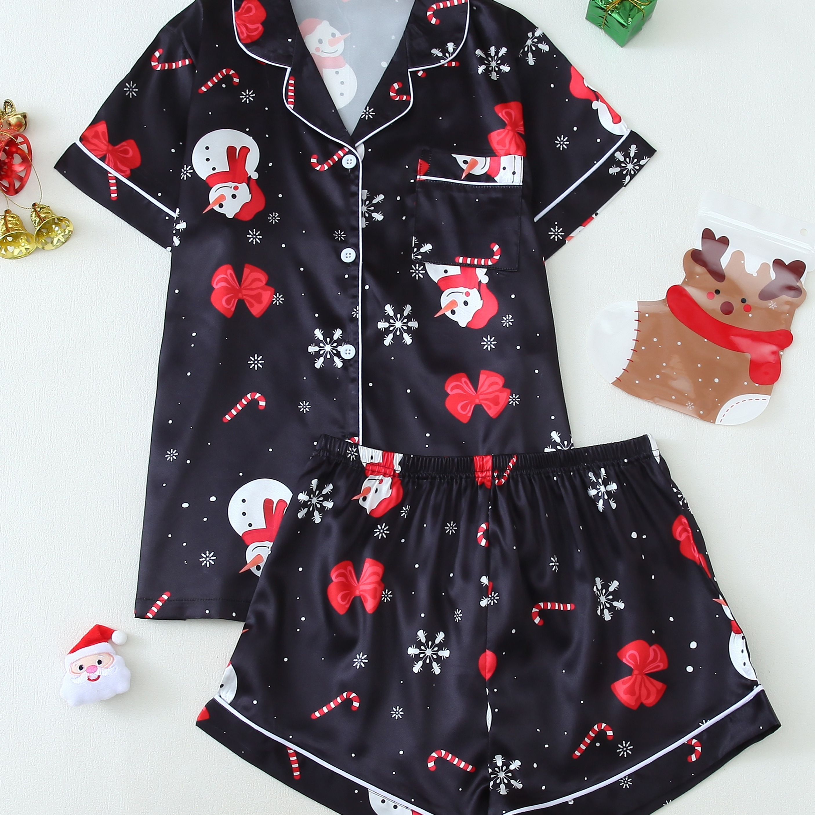 

's Christmas Set - Santa & , Button- Lapel & Waist , , Washable