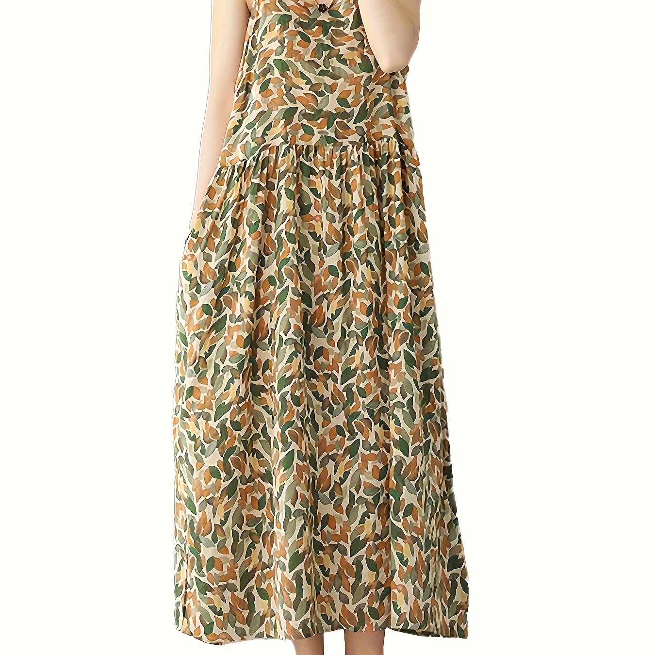 

Floral Print Loose Cami Dress, Vacation Sleeveless Beachwear Dress For Summer, Women's Clothing