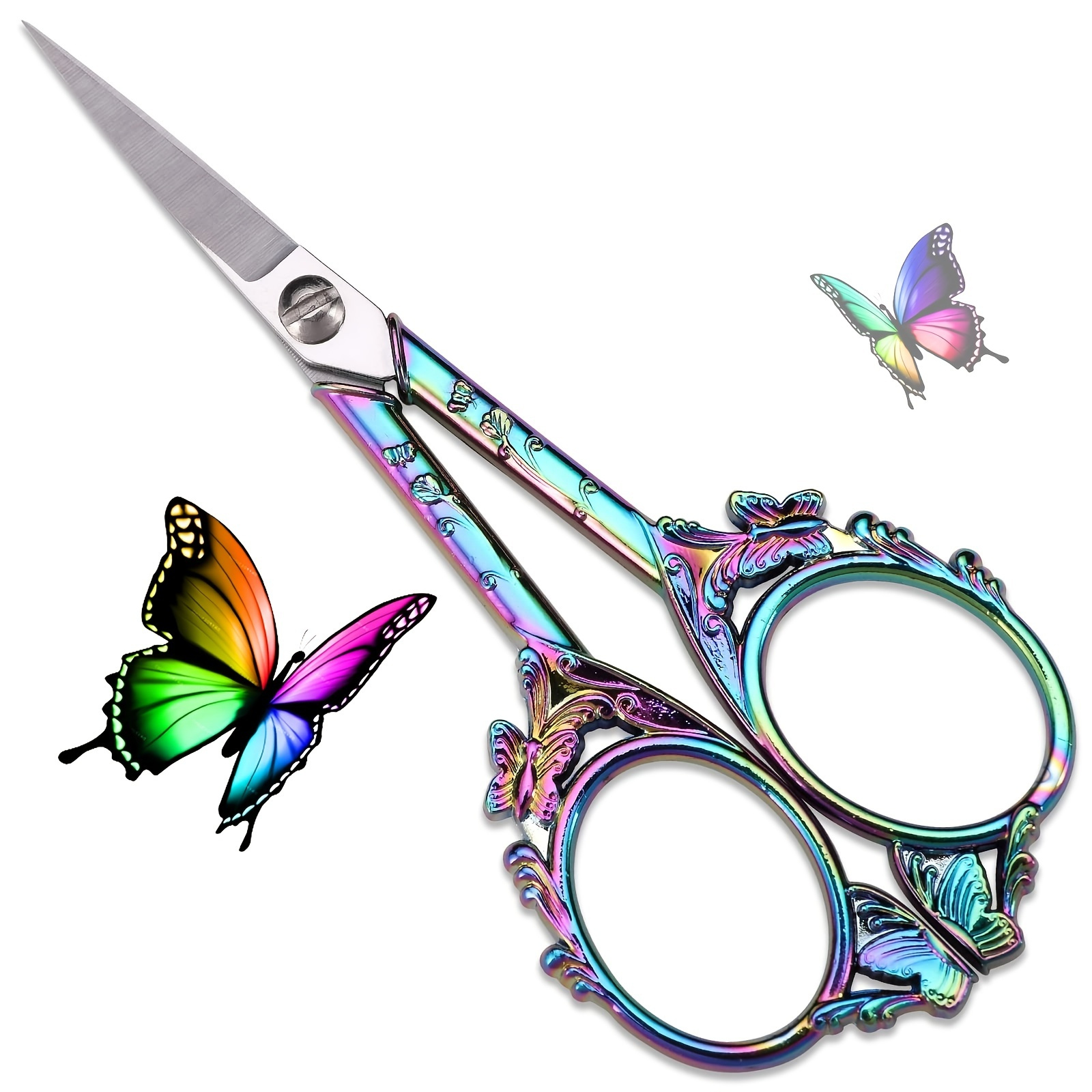 

1pc Sewing Embroidery Scissors Small Vintage Sharp Detail Shears For Craft, Artwork, Needlework Yarn, Handicraft Diy Tool, Thread Snips, 4.7in Butterfly Style