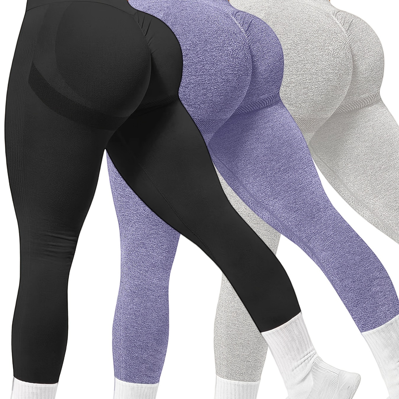 Solid Color Hip Pleated Design Yoga Pants Butt Lifting Slim - Temu Canada