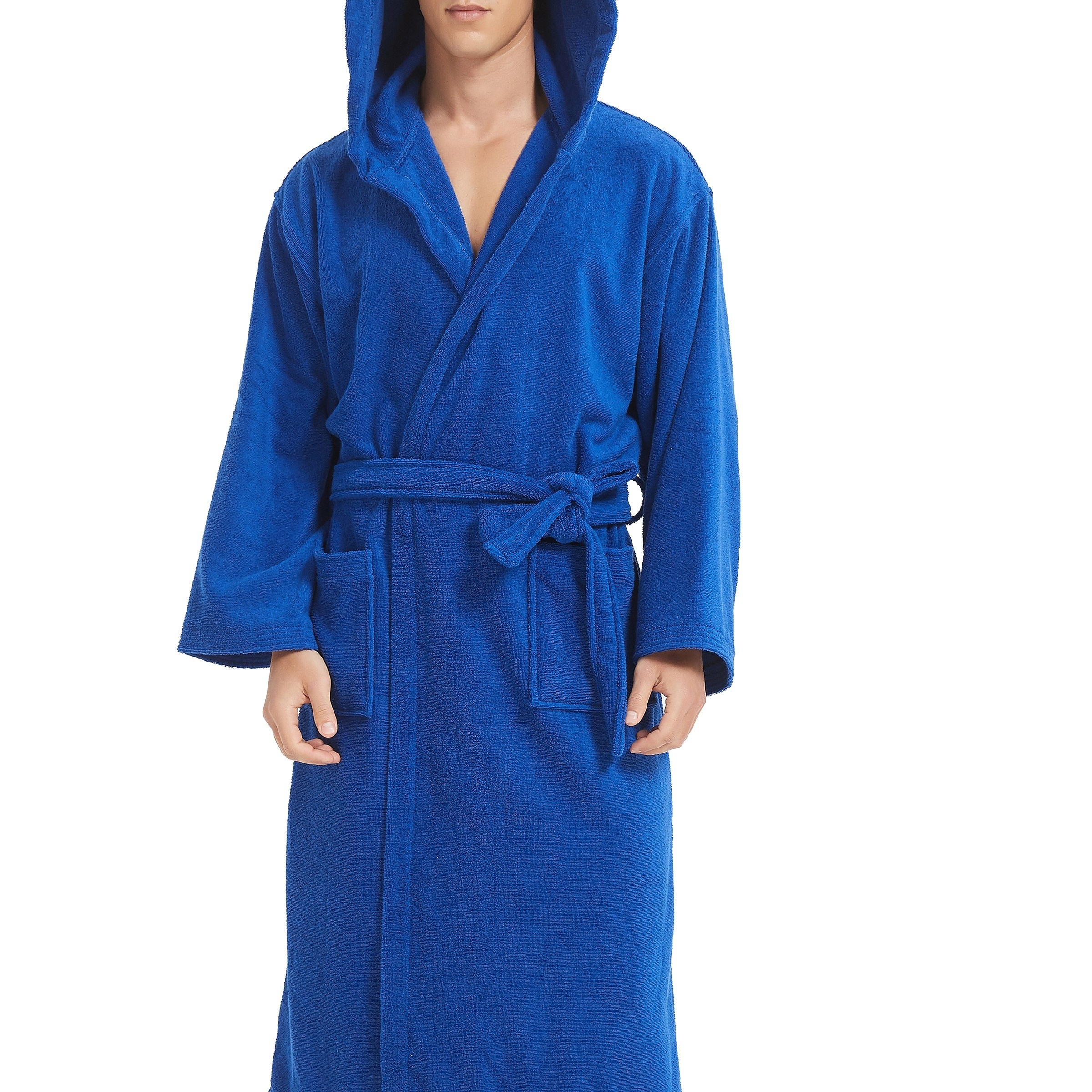 

Mens Robe With Hood-classic Terry Cloth Bathrobe For Men, Soft Knee Length Bathrobes For Spa And House