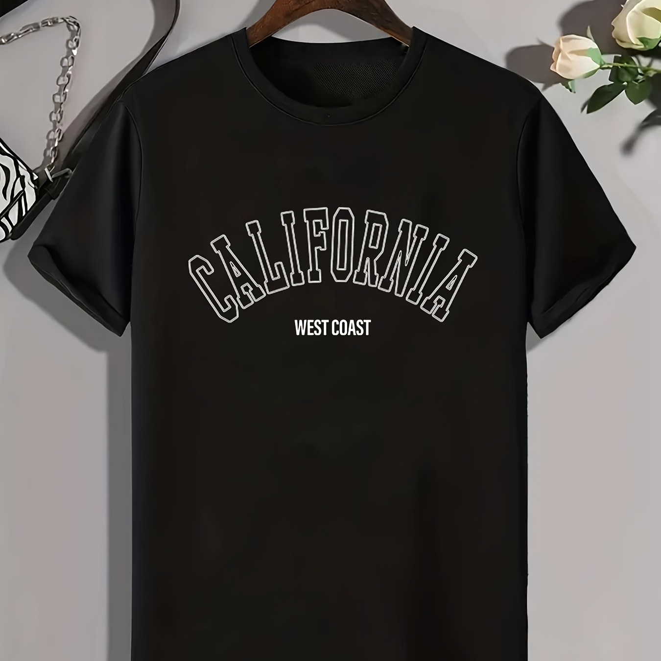 

California Print Boy's Casual T-shirt, Short Cleeve Crew Neck Pullover Top Summer Clothing