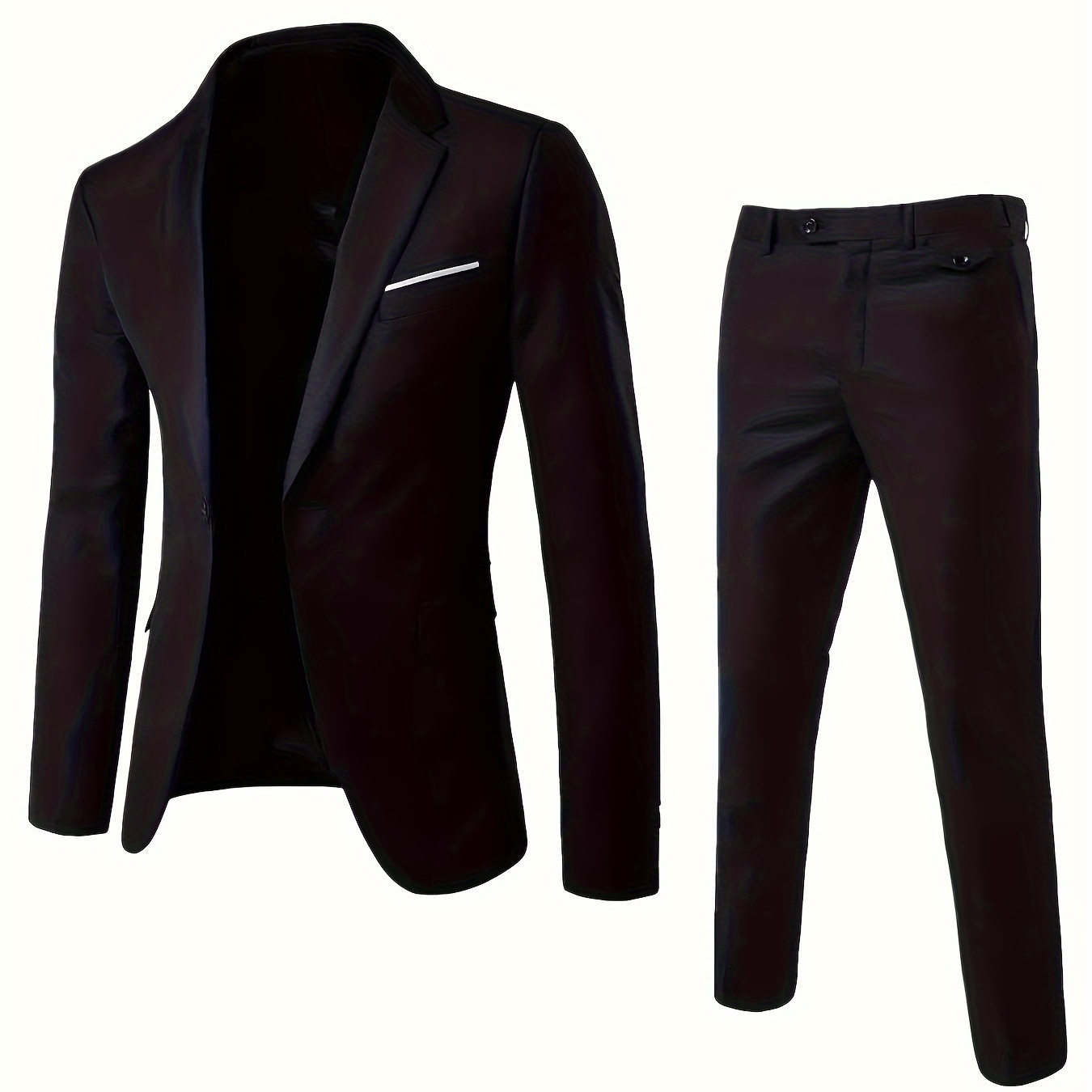 

Men's Business Casual Suit Set, 2-piece Blazer And Dress Pants, Office Style, Jacket And Trousers