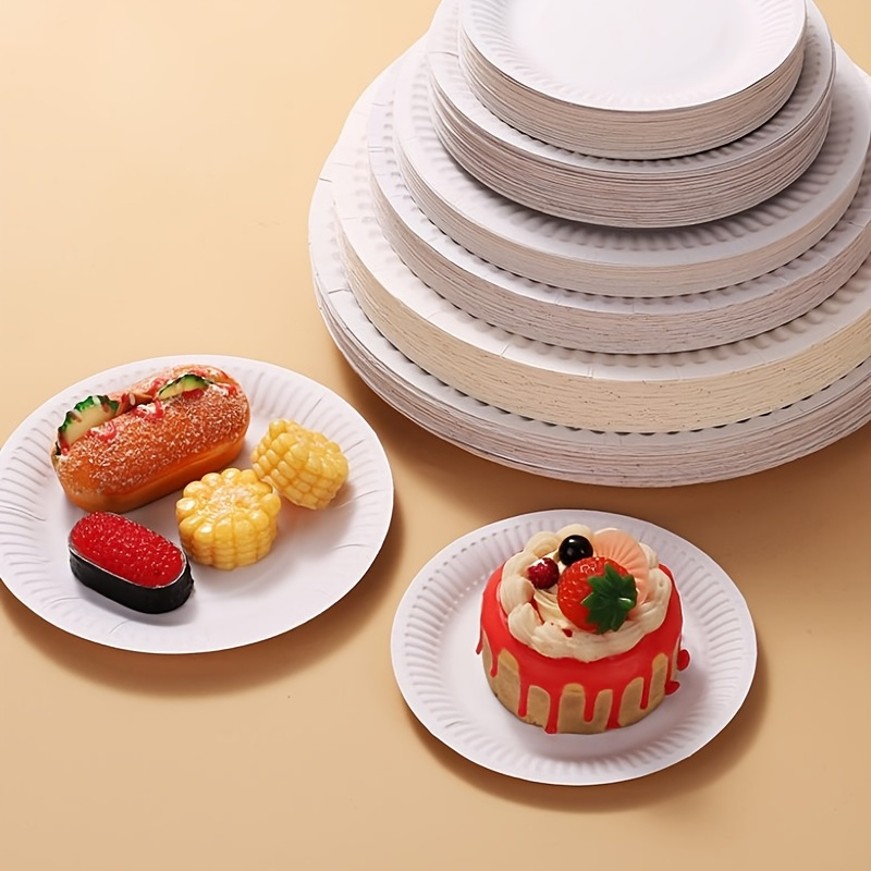 Case of Paper - 9 - Disposable - Uncoated - White - Lunch Plates