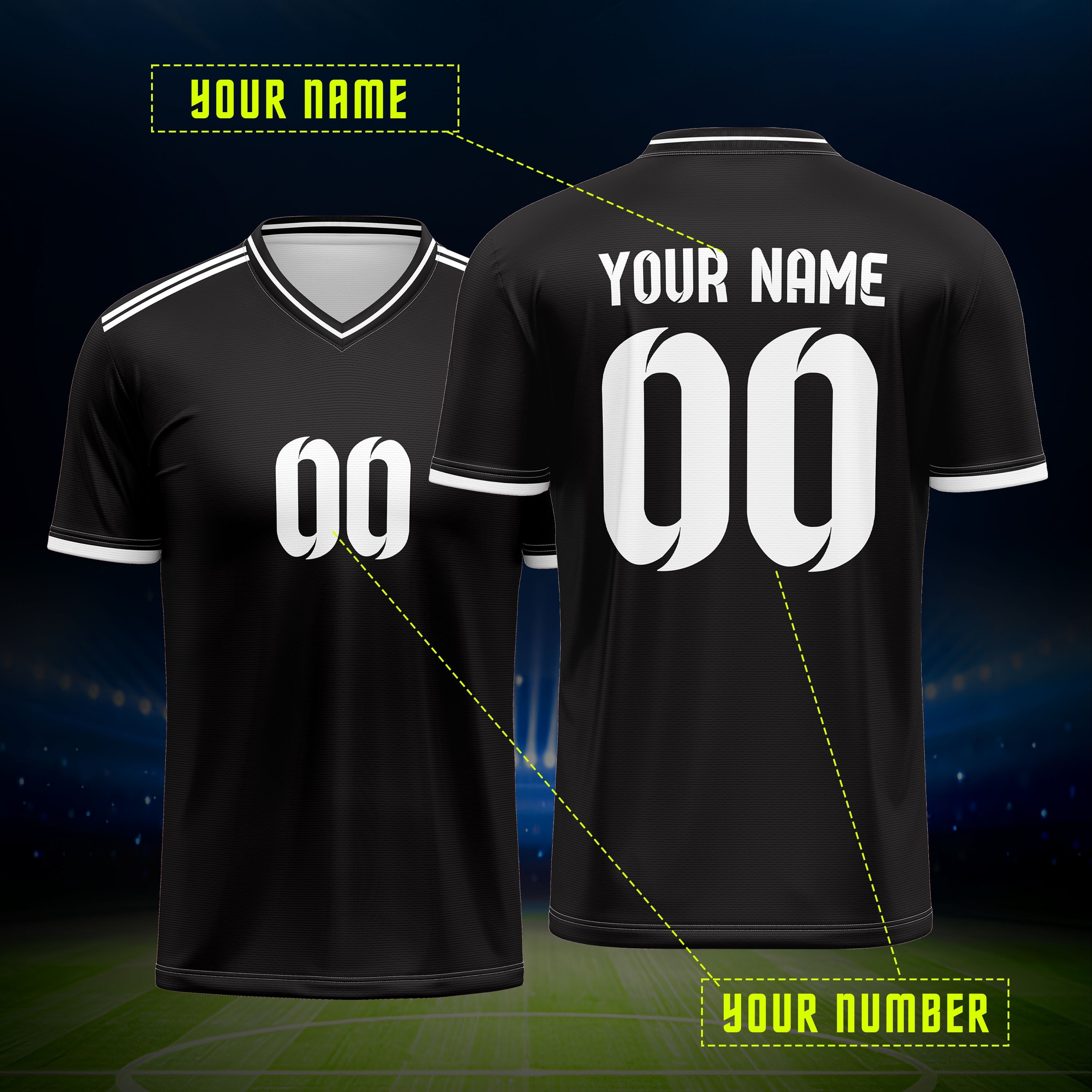 

[top-] Jersey - V-, Polyester, Personalized & For &