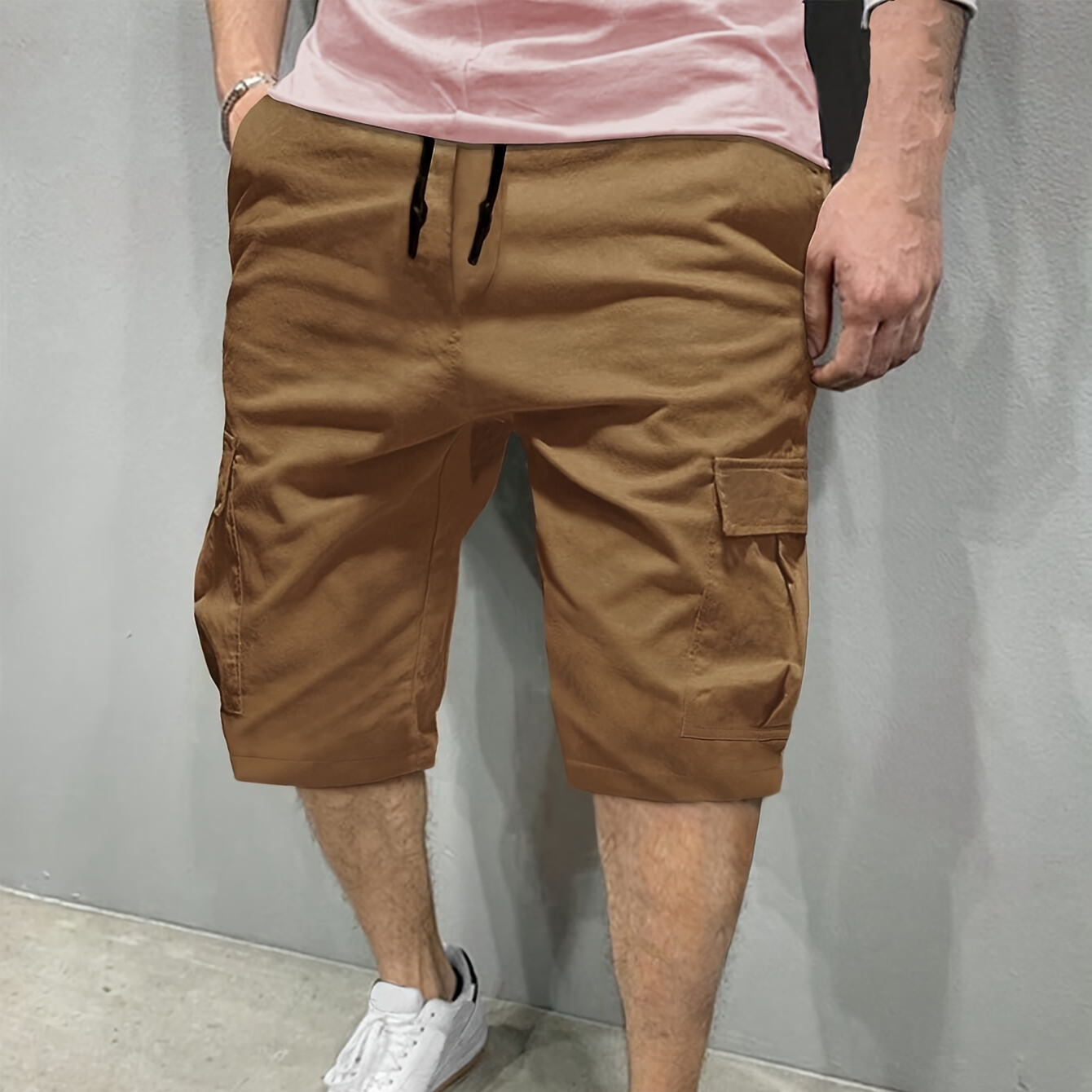 

Men' Style Loose-fit Cargo Shorts With Multiple Pockets, Casual Urban Fashion Clothing, For Summer Outdoor Sports Hiking