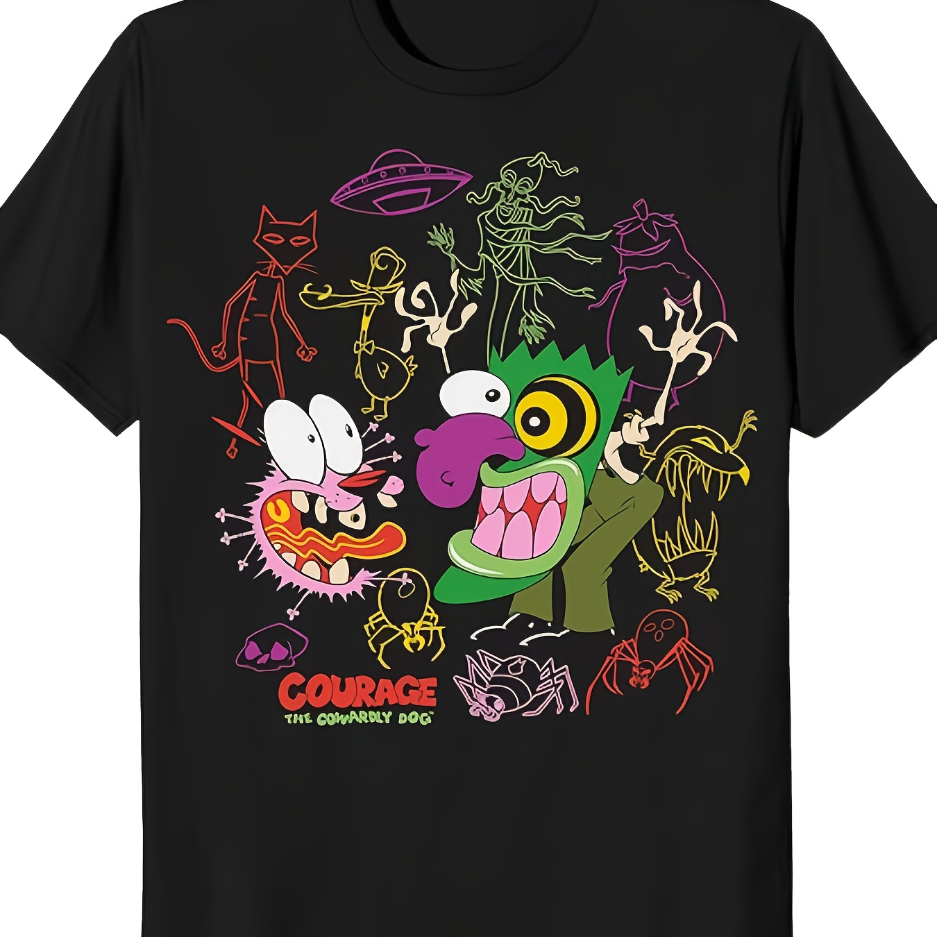 

The Cowardly Dog Monsters Graphics Men's Short Sleeve T-shirt 220g, Pure Cotton, Heat Transfer Printed T-shirt