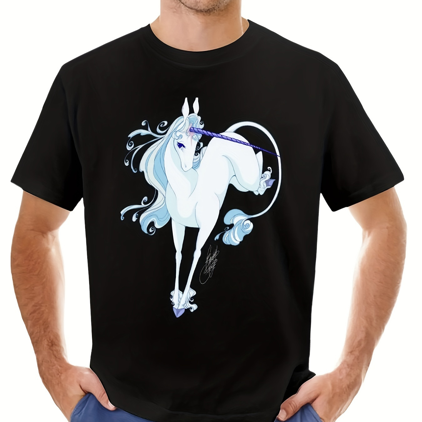 

T Shirts Men T Shirt Unicorn - Try To - Single Version T-shirt Graphic Oversized Clothing 220g