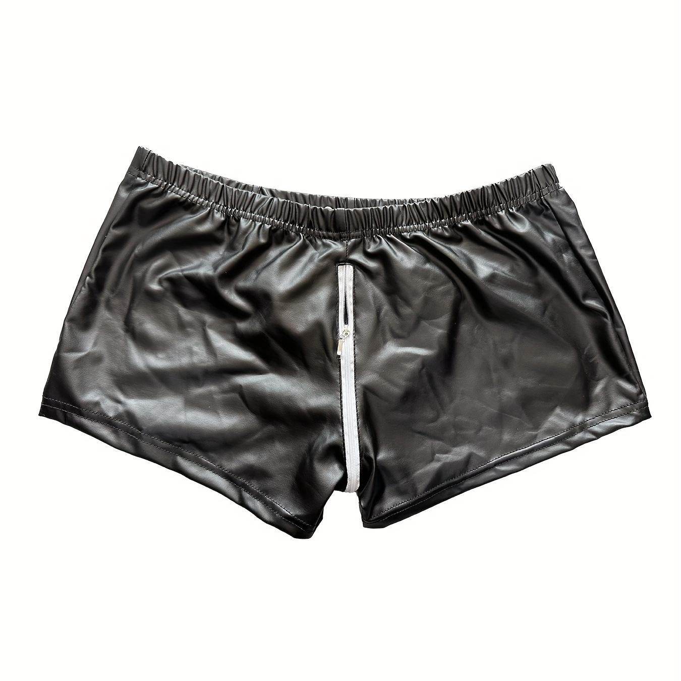 

Mens Sexy Button Open Crotch Underwear Boxer Hip Zipper Crotchless -waist Short Pants