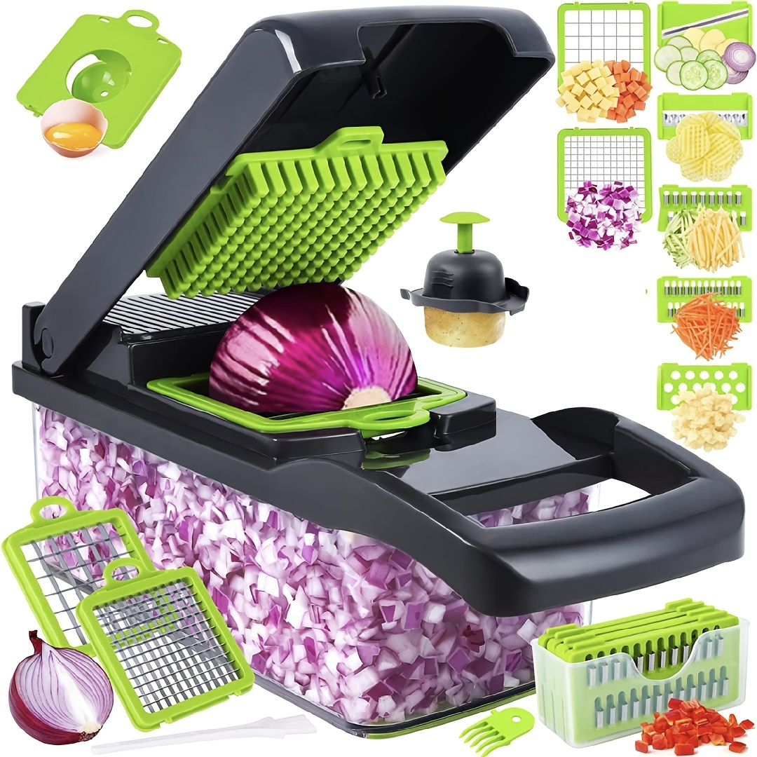 13in1 Vegetable Chopper And Fruit Slicer With 8 Blades And - Temu