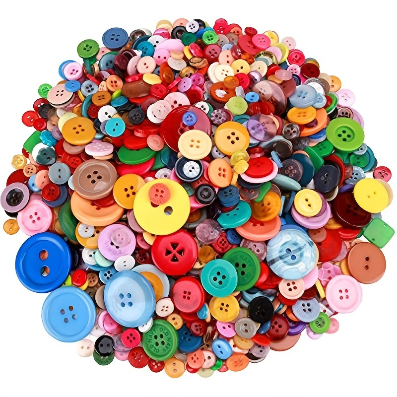 

600 Pcs Vibrant Resin Buttons - Large, Medium, And Small Sizes For Creative Diy Projects And Home Decor