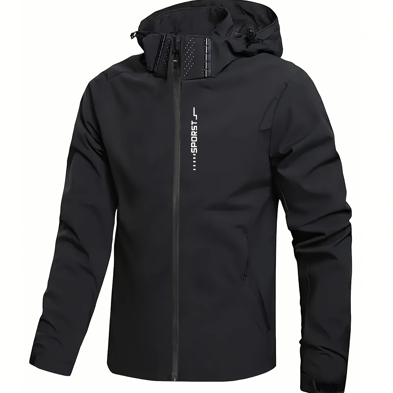 

Men's Hooded Windbreaker Jacket, Casual Waterproof Lightweight Jacket For Outdoor Activities