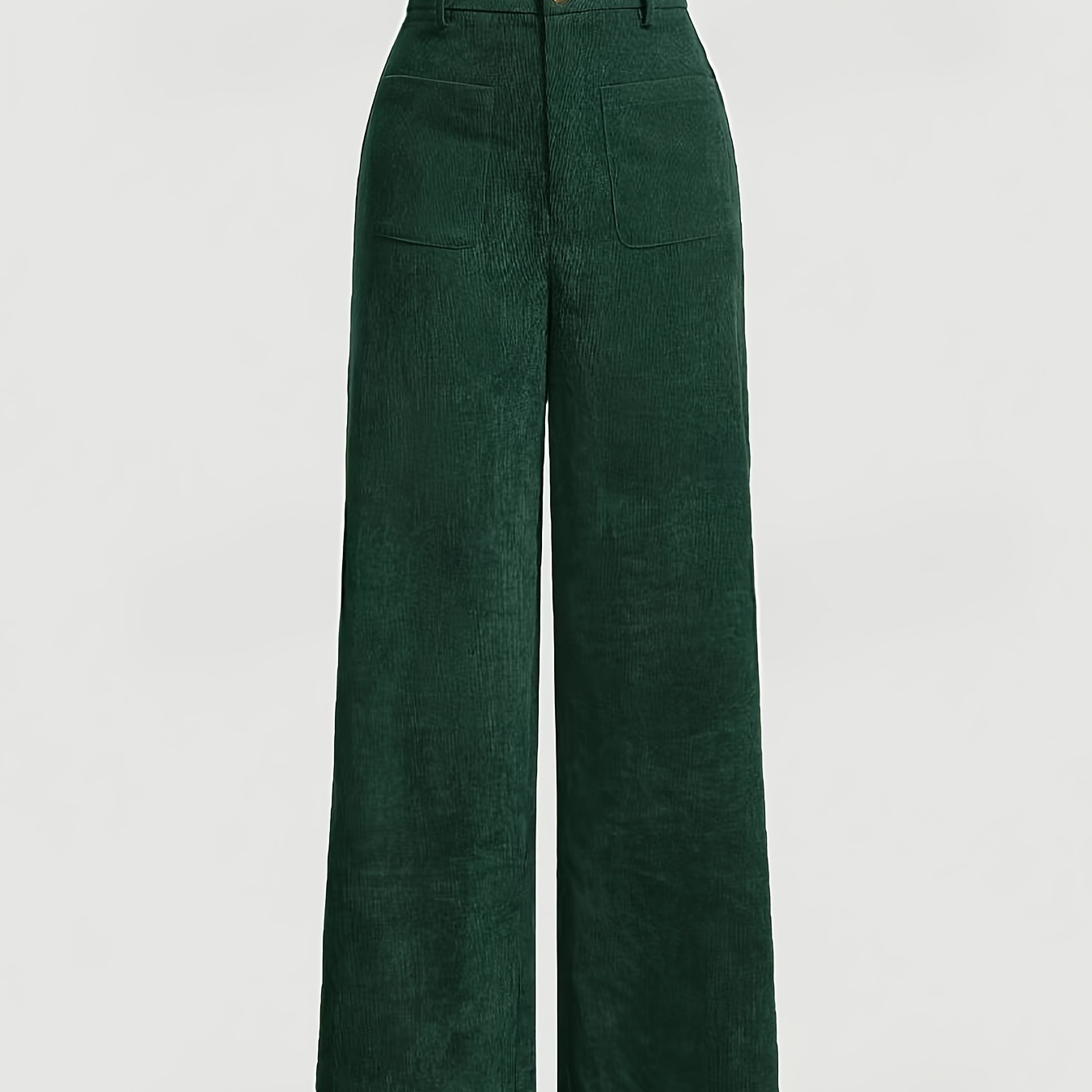 

Solid Color High-waisted Corduroy Wide-leg Pants That The Legs.