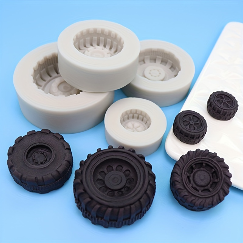 

1pc Cake Mold Wheel Fondant Mold Chocolate Silicone Mold Fondant Cake Mold Diy Drop Glue Baking Tool