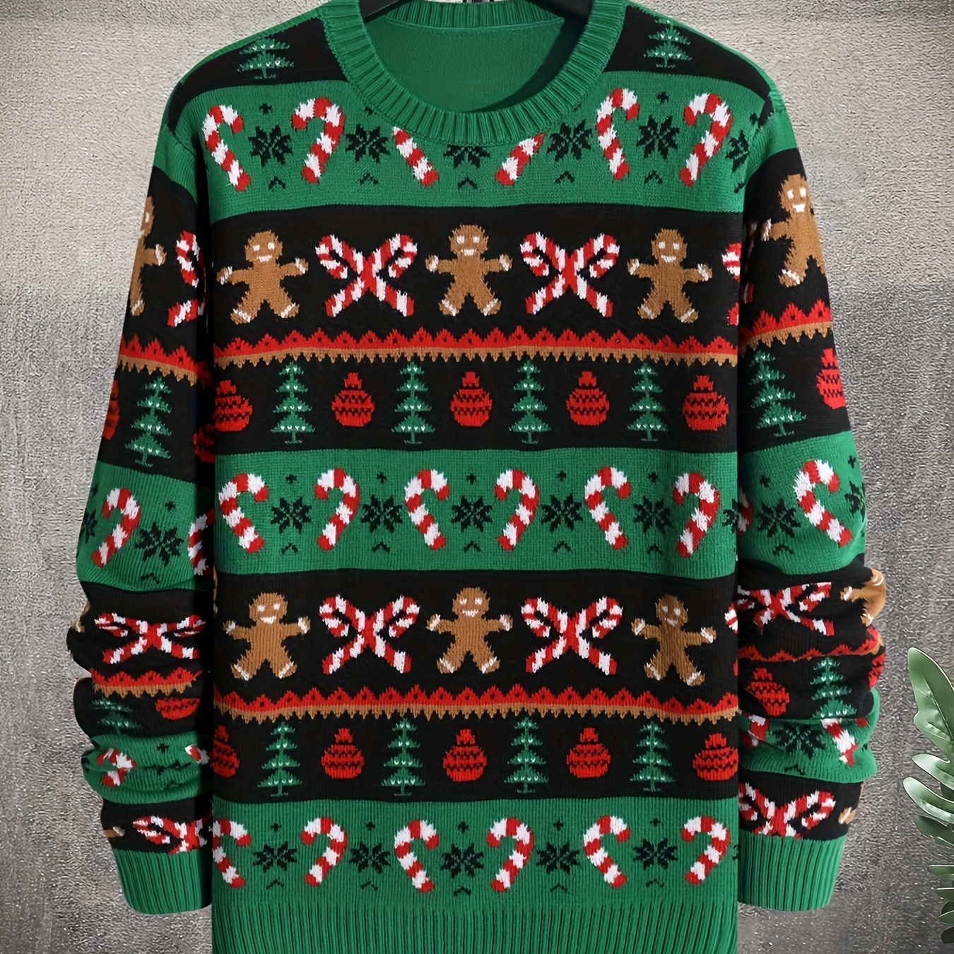 

Men's Christmas Sweater - Casual Knit Pullover With Crew Neck, Stretch Fabric, Fall/winter