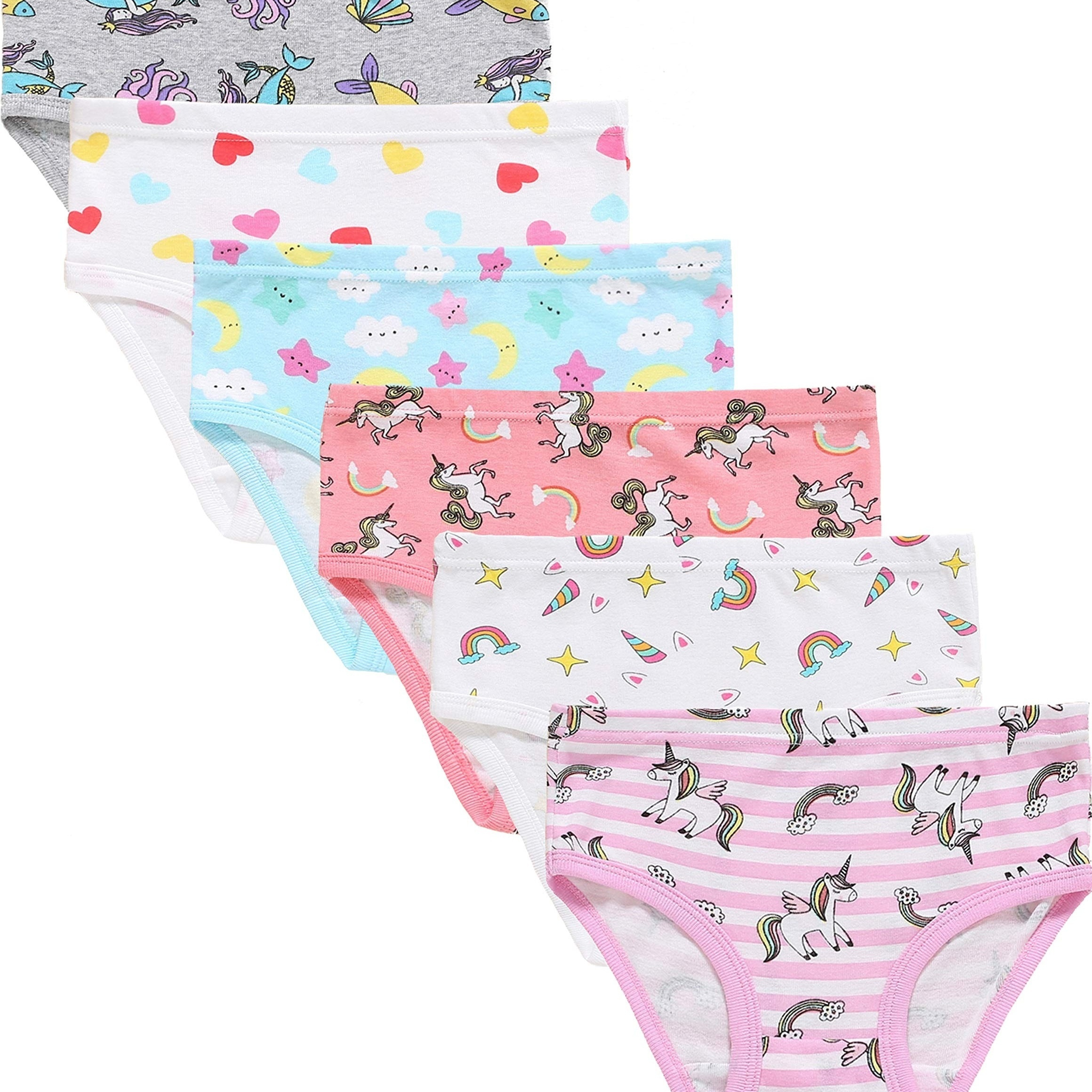 

6pcs Girls Unicorn Underwear Kids Breathable Cotton Panties Horse Undies