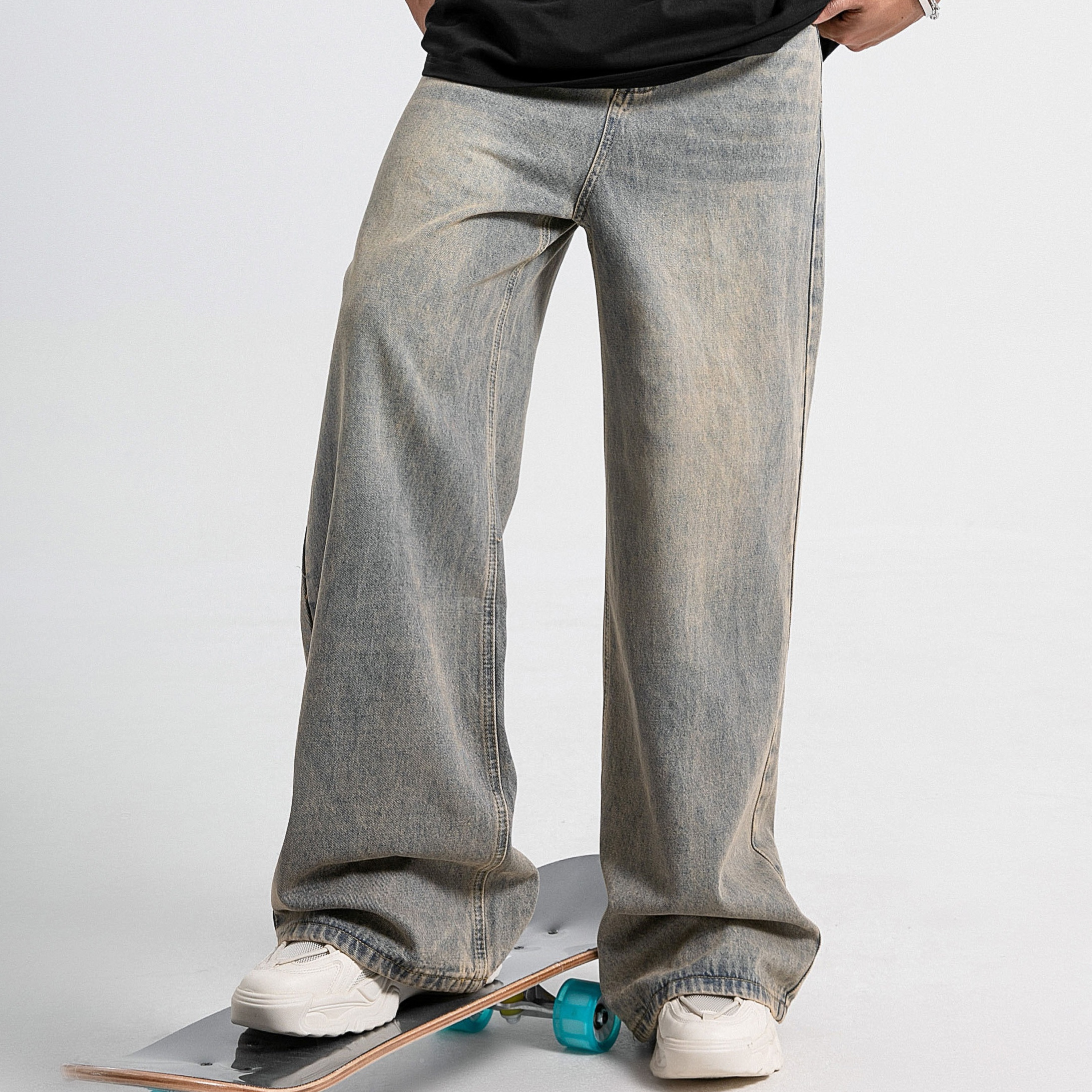 

Men's Casual Denim, American , Men's Loose And Trendy Oversized Pants, Hanging And Wide Floor Pants