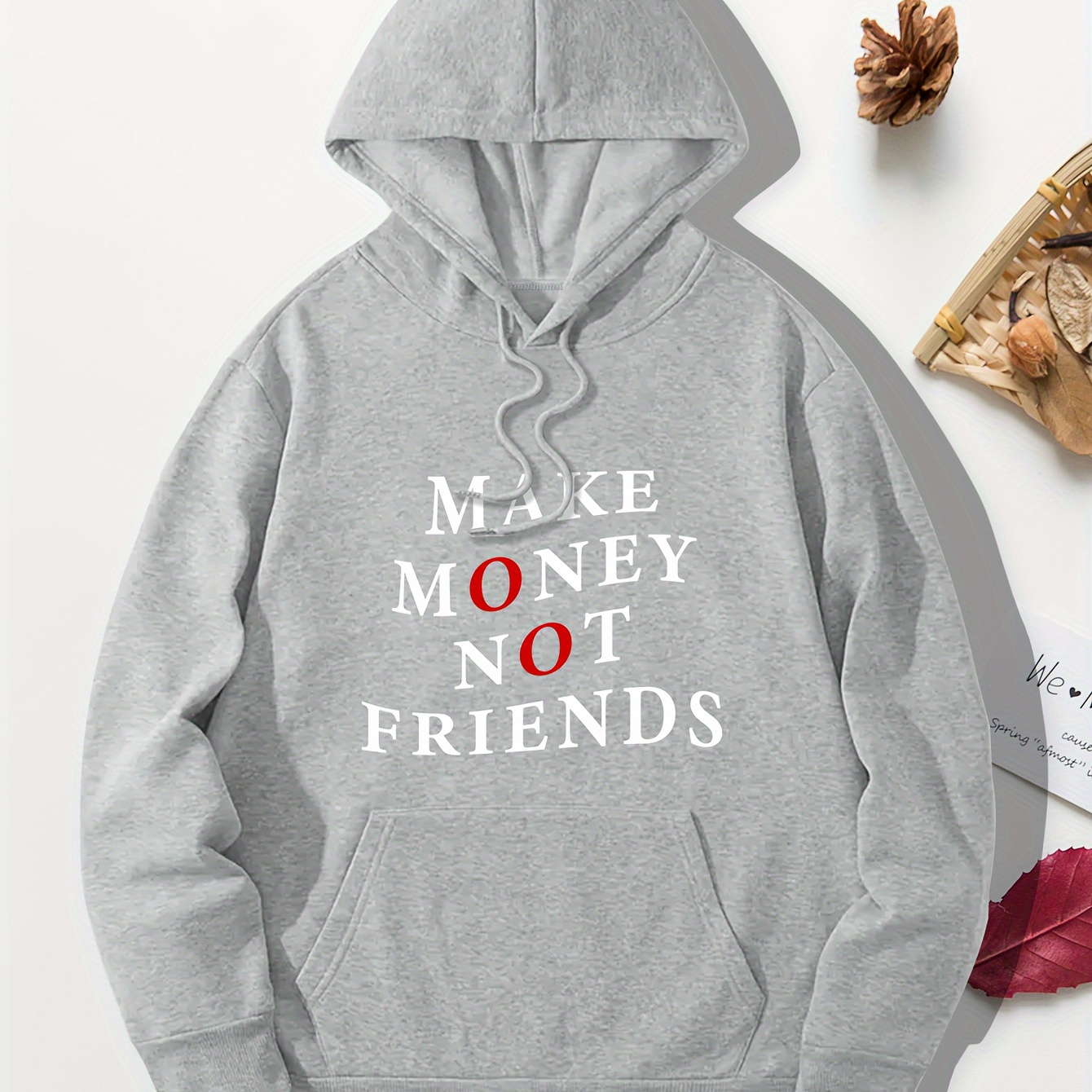 

Make Money Not Friends Print Hoodie, Cool Sweatshirt For Men, Men's Casual Hooded Pullover Streetwear Clothing For Spring Fall Winter, As Gifts