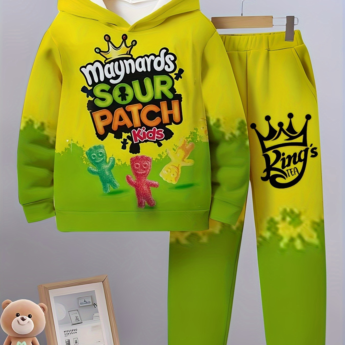 

Boys' Casual 3d Digital Print Hoodie And Pants Set, Soft Polyester And Spandex Fabric, Machine Washable, Long Sleeve, Autumn And Winter Wear
