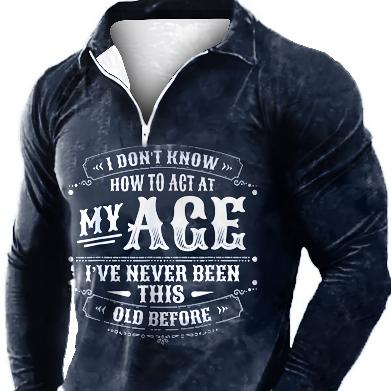 

Men's Casual Long Sleeve Shirt With Zipper Detail - Breathable Polyester , Stretch Fabric, Machine Washable - Spring/fall
