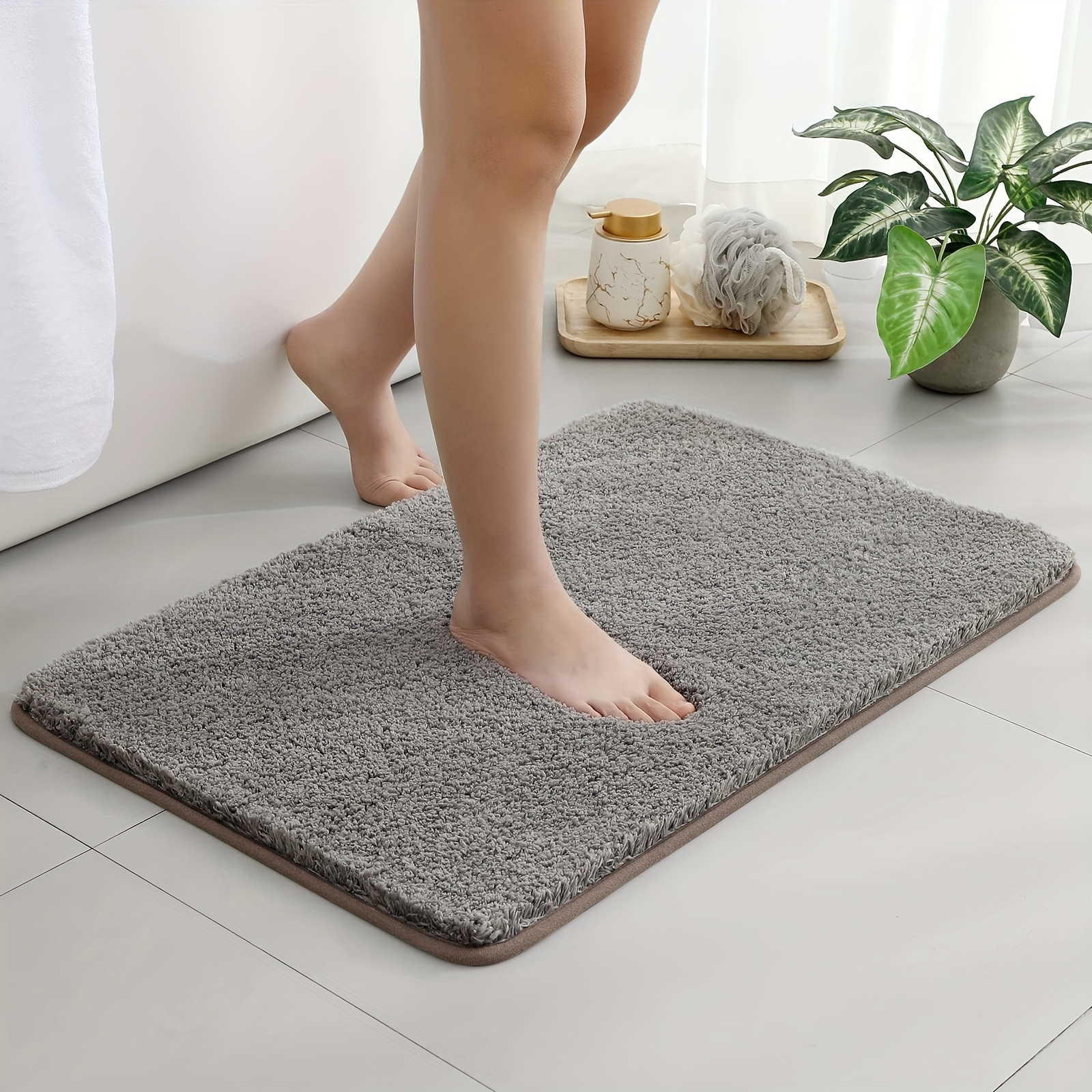 Bathroom Mat Splicing Waterproof Mat Solid Color Bath Rug - Temu