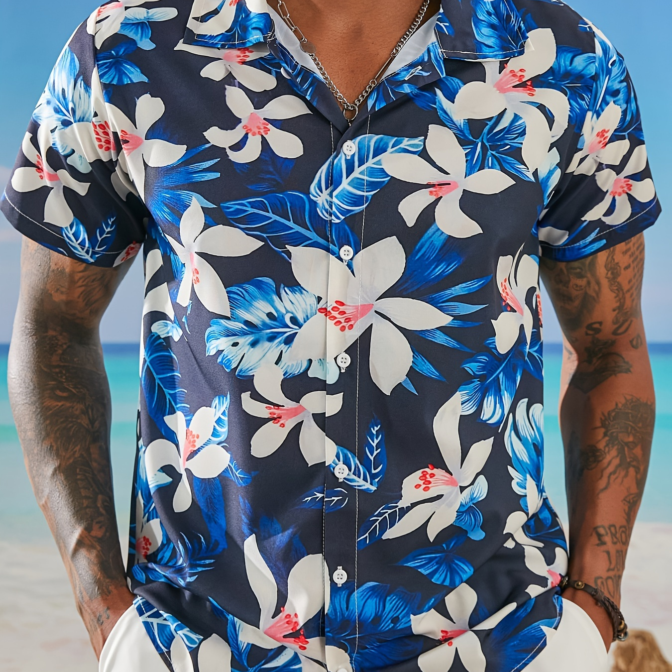 

Men's Hawaiian Shirts Short Sleeve Casual Button Down Shirt Stretch Clothes